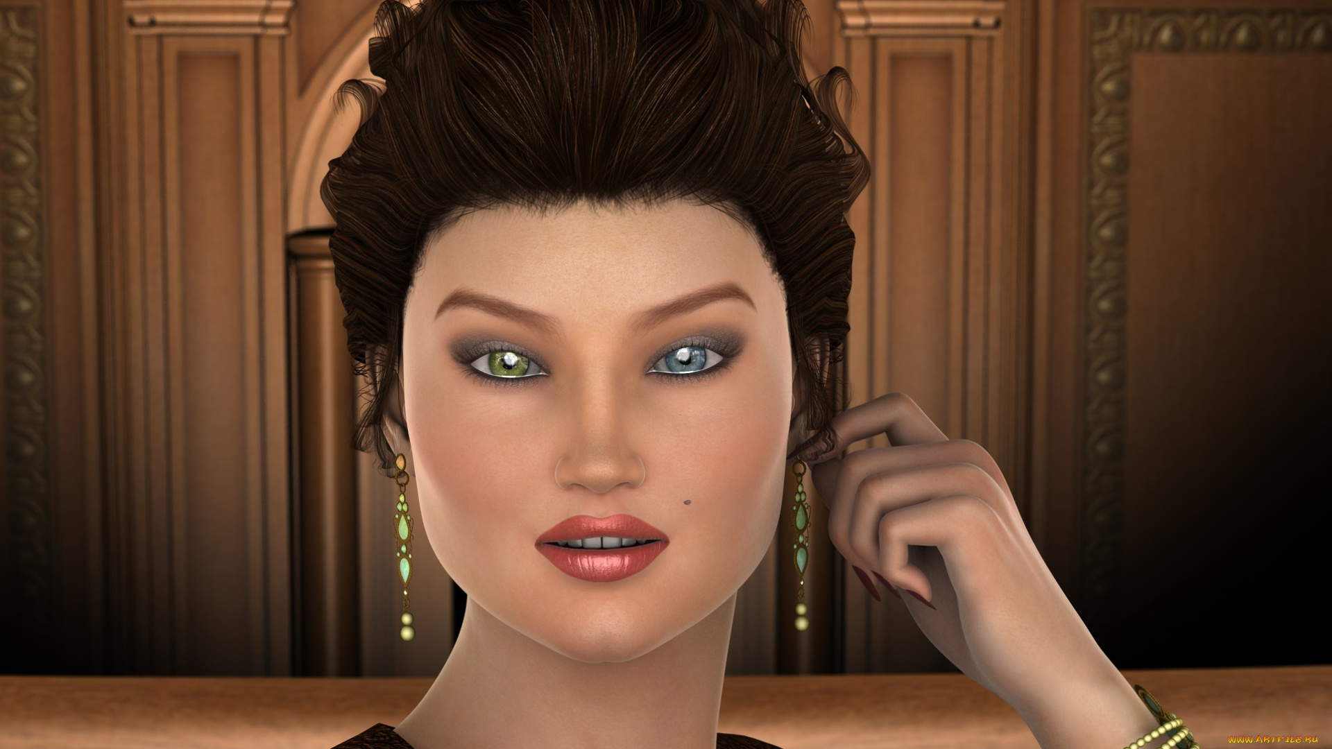 3д, графика, люди, , people, девушка, взгляд, фон