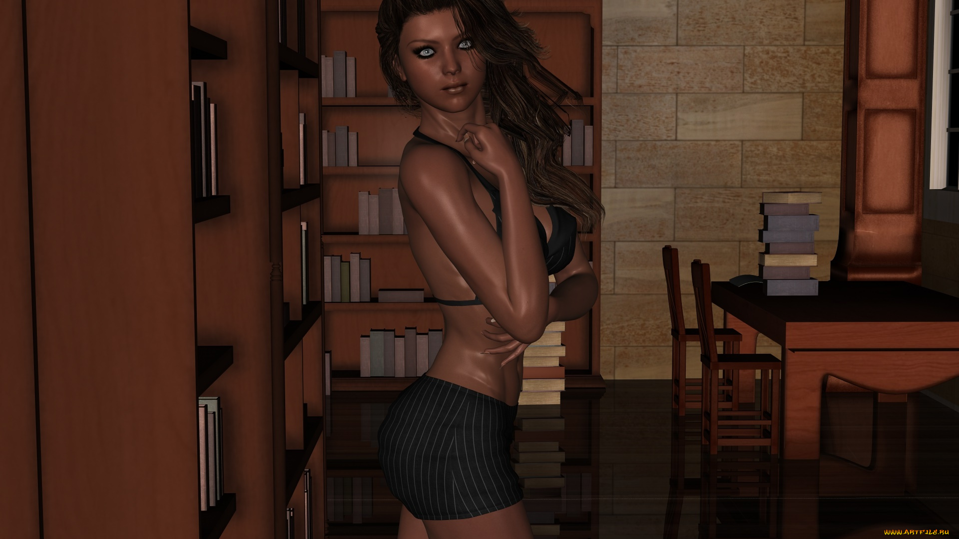 3д, графика, люди, , people, девушка, взгляд, фон