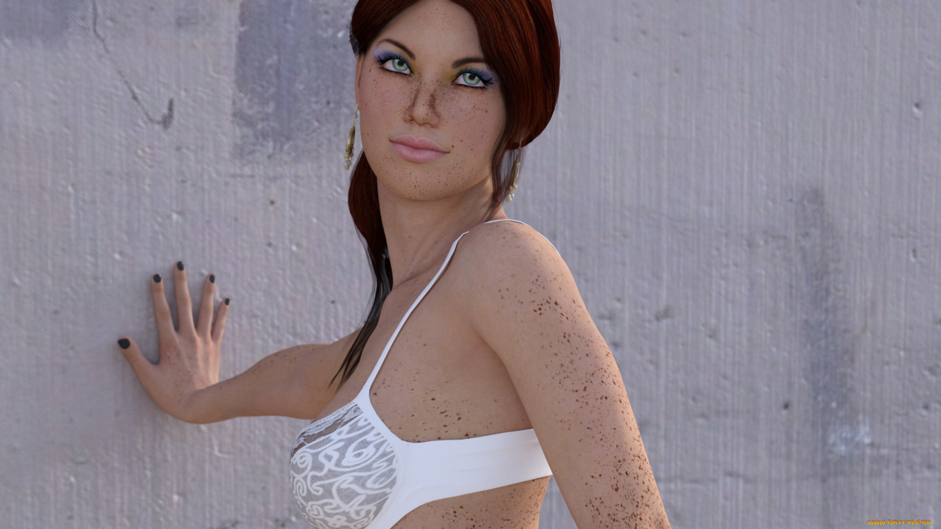 3д, графика, люди, , people, девушка, взгляд, фон