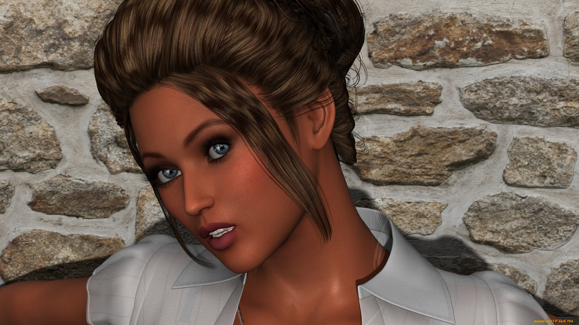 3д, графика, портрет, , portraits, фон, взгляд, девушка