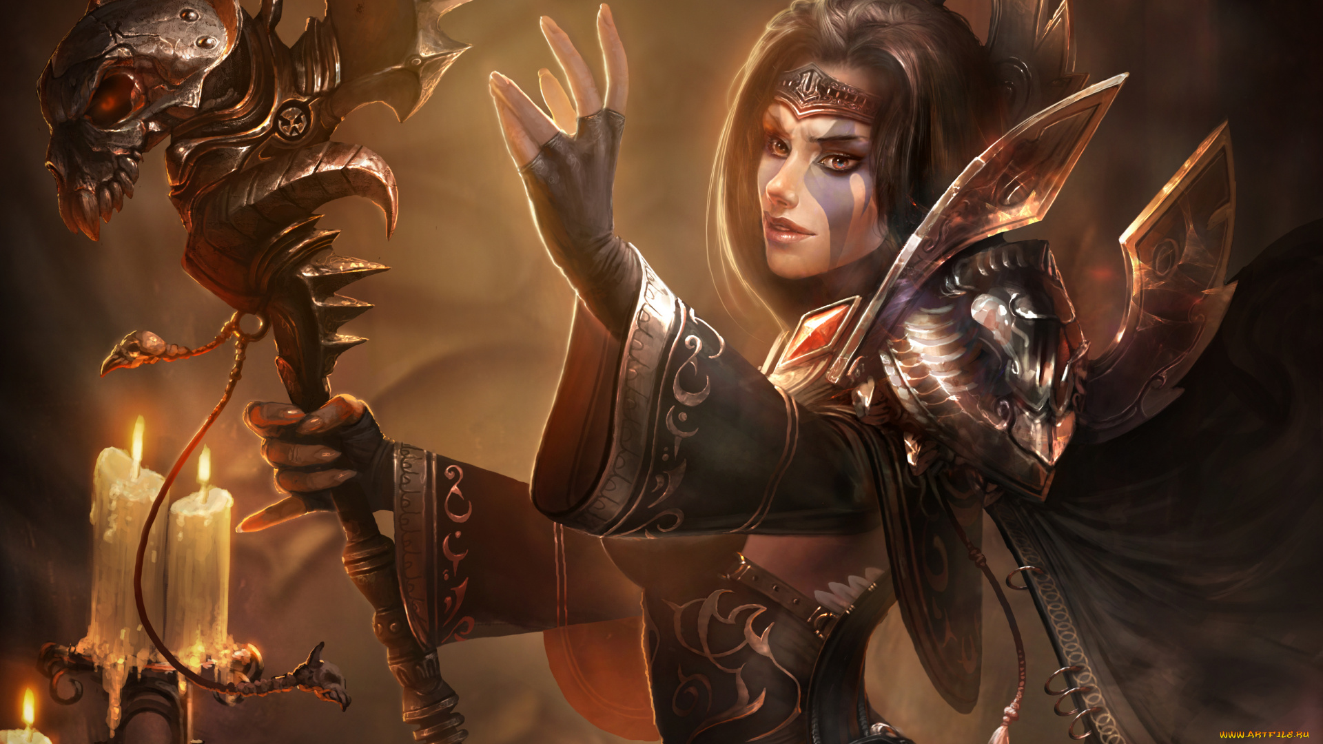 фэнтези, маги, , волшебники, доспехи, посох, колдунья, девушка