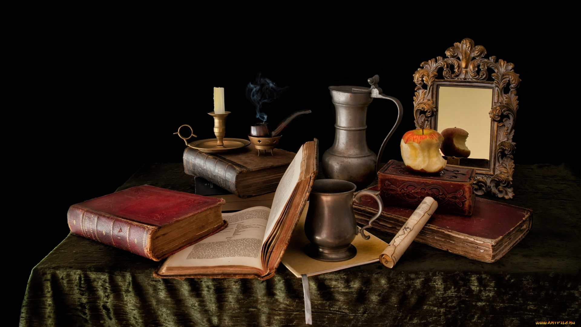 still, life, разное, канцелярия, , книги, натюрморт