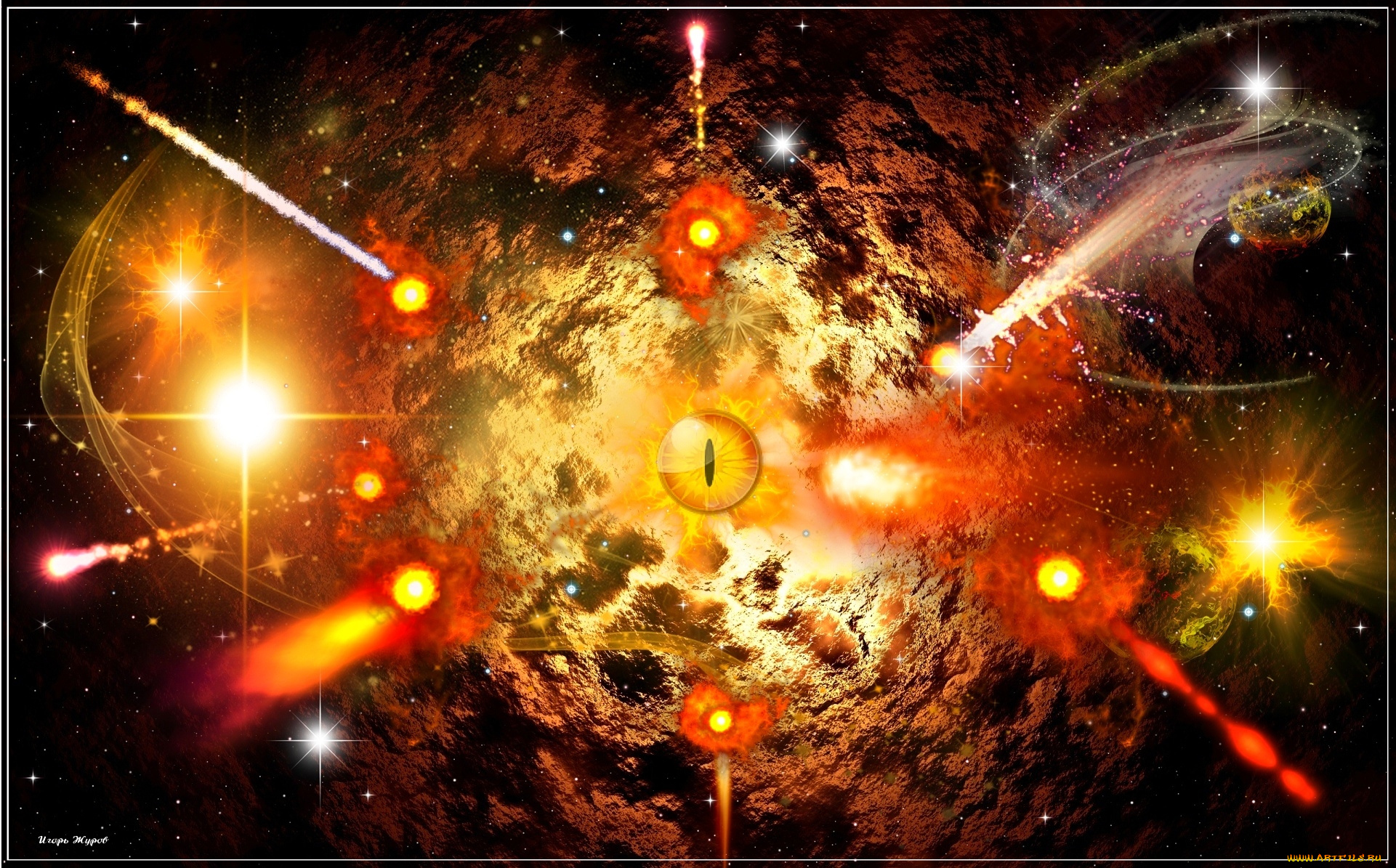 3д, графика, абстракция, , abstract, глаз, свет, космос