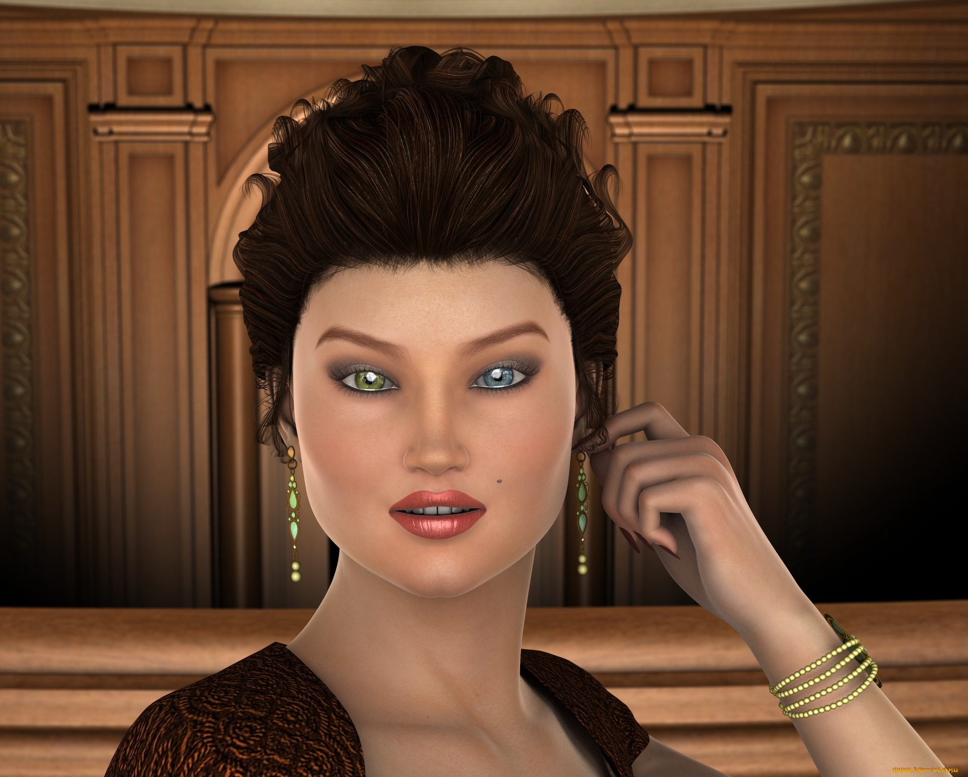 3д, графика, люди, , people, девушка, взгляд, фон