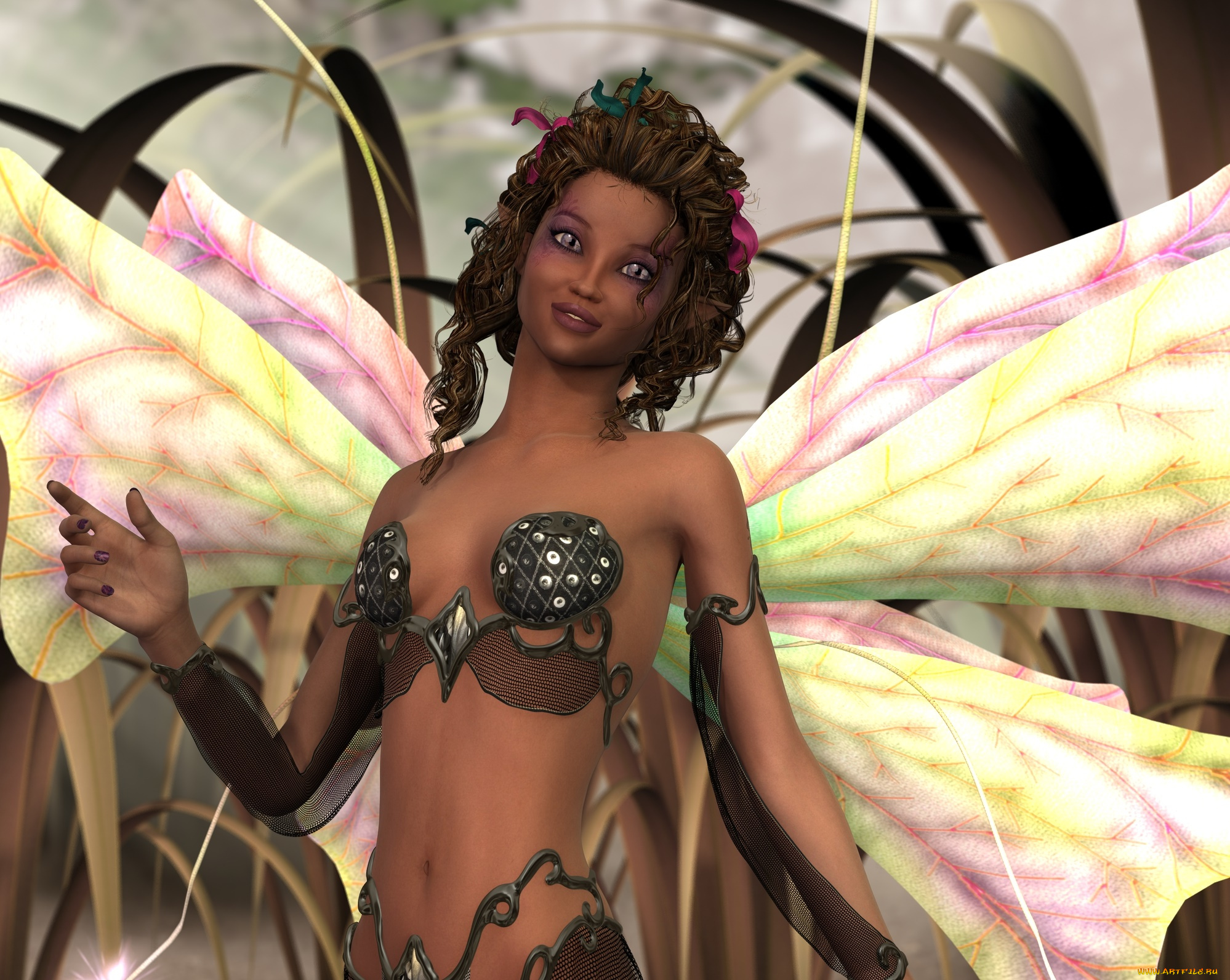 3д, графика, эльфы, , elves, фон, фея, взгляд