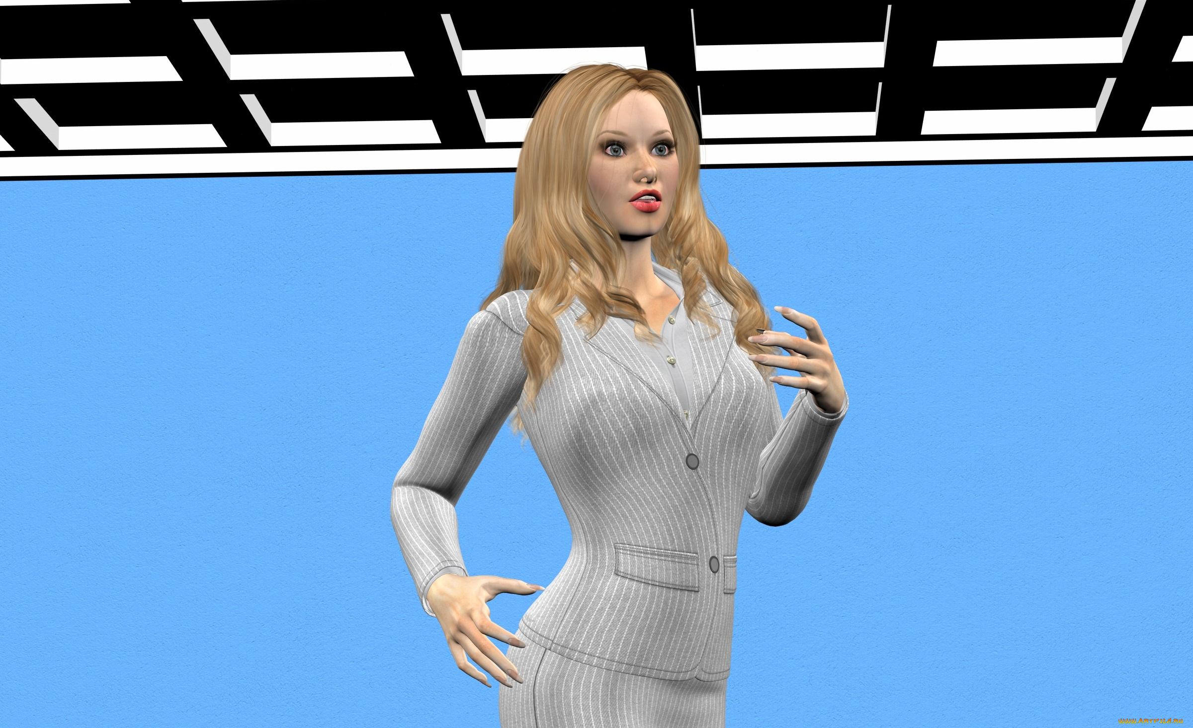 3д, графика, люди, , people, девушка, взгляд, фон, блондинка