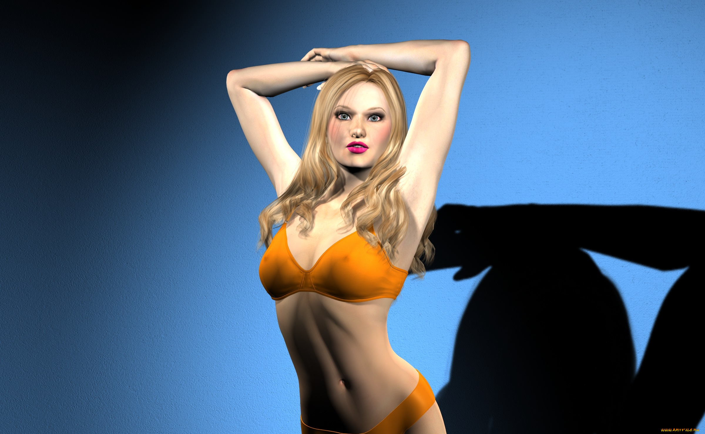 3д, графика, люди, , people, девушка, взгляд, фон, блондинка