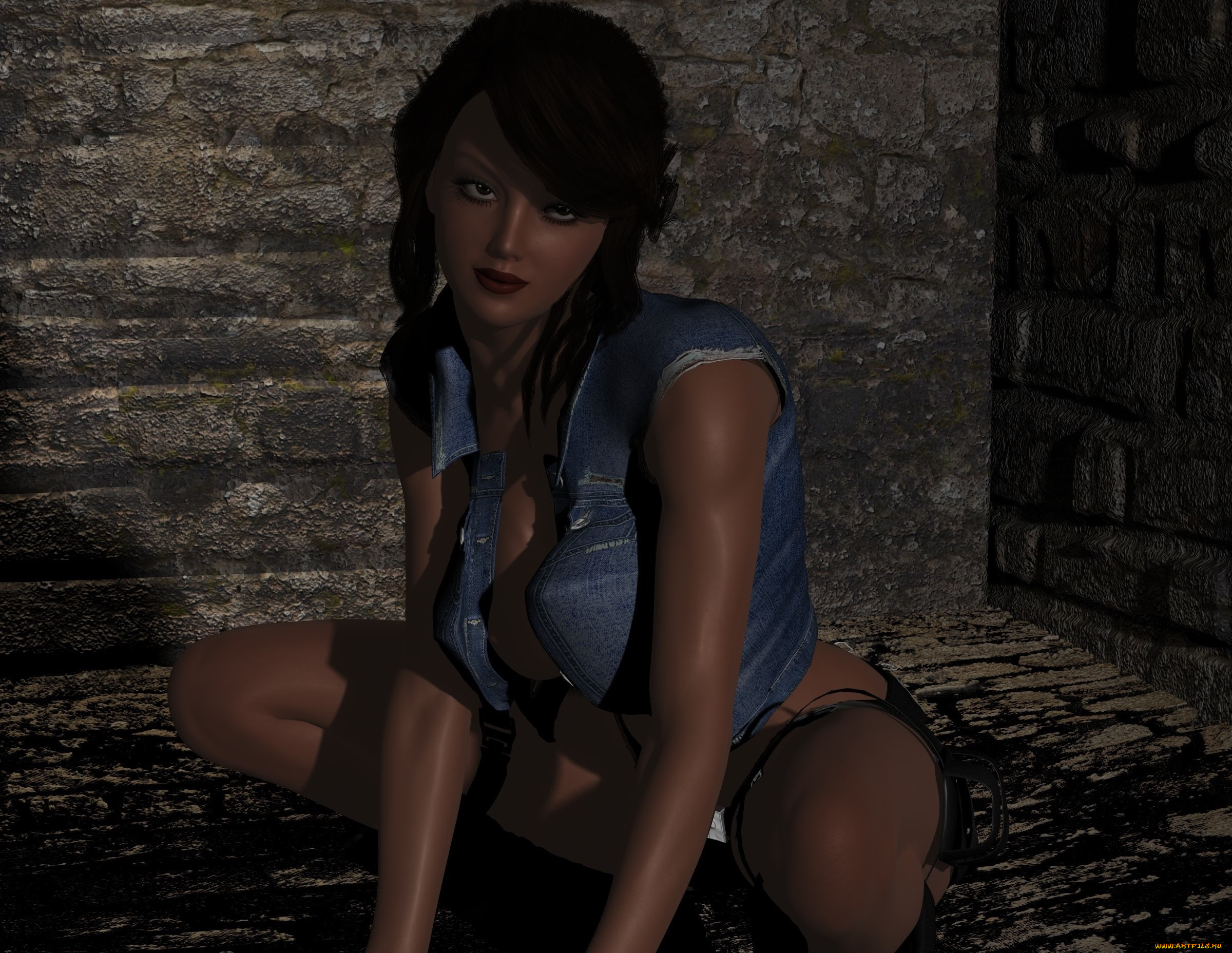 3д, графика, фантазия, , fantasy, фон, взгляд, девушка