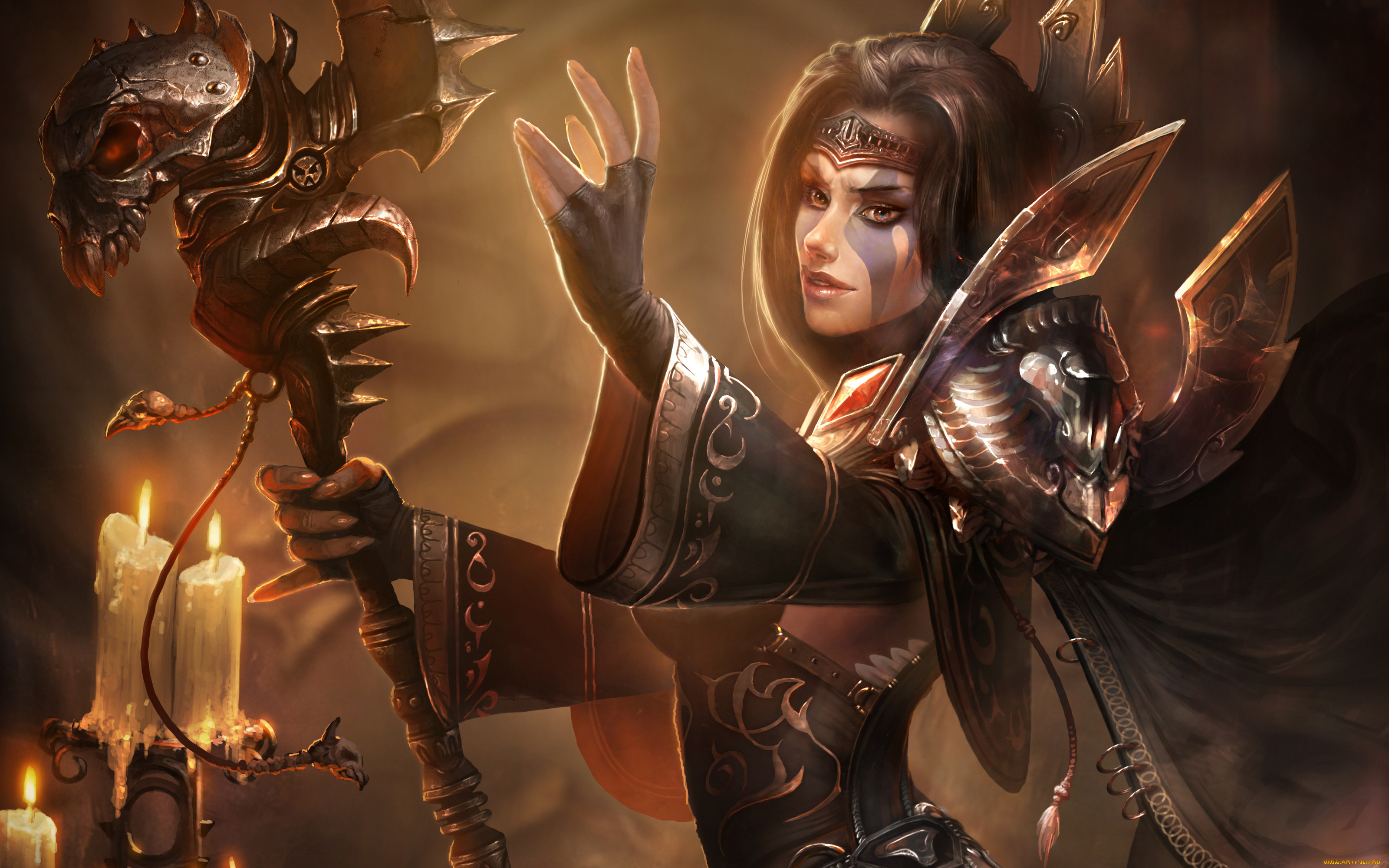 фэнтези, маги, , волшебники, доспехи, посох, колдунья, девушка