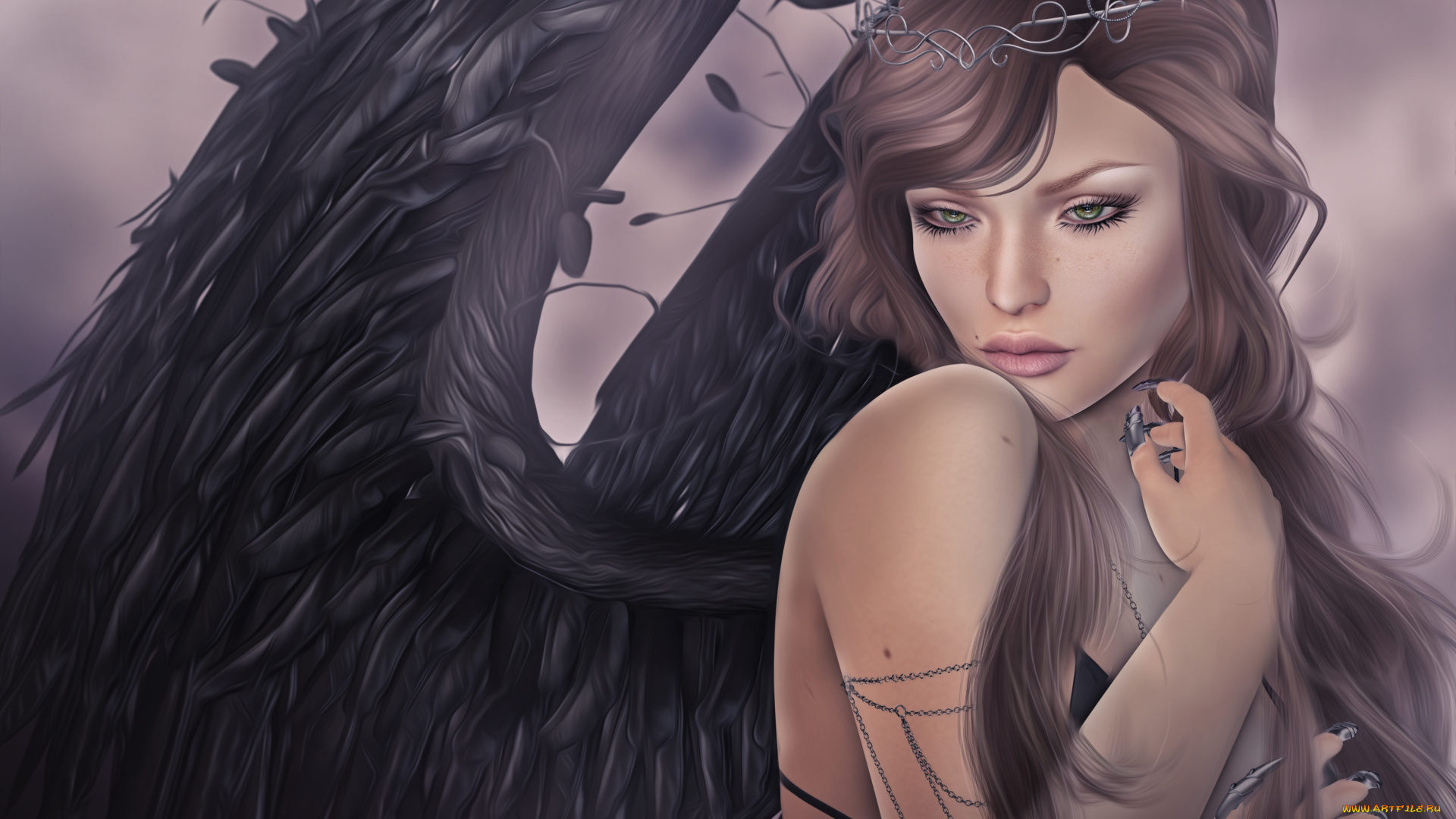 3д, графика, фантазия, , fantasy, ангел, девушка, крылья