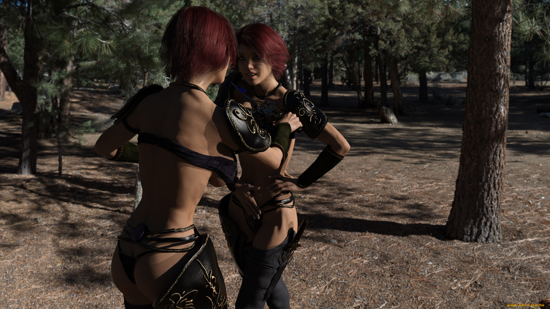 3д, графика, фантазия, , fantasy, девушки, фон, взгляд