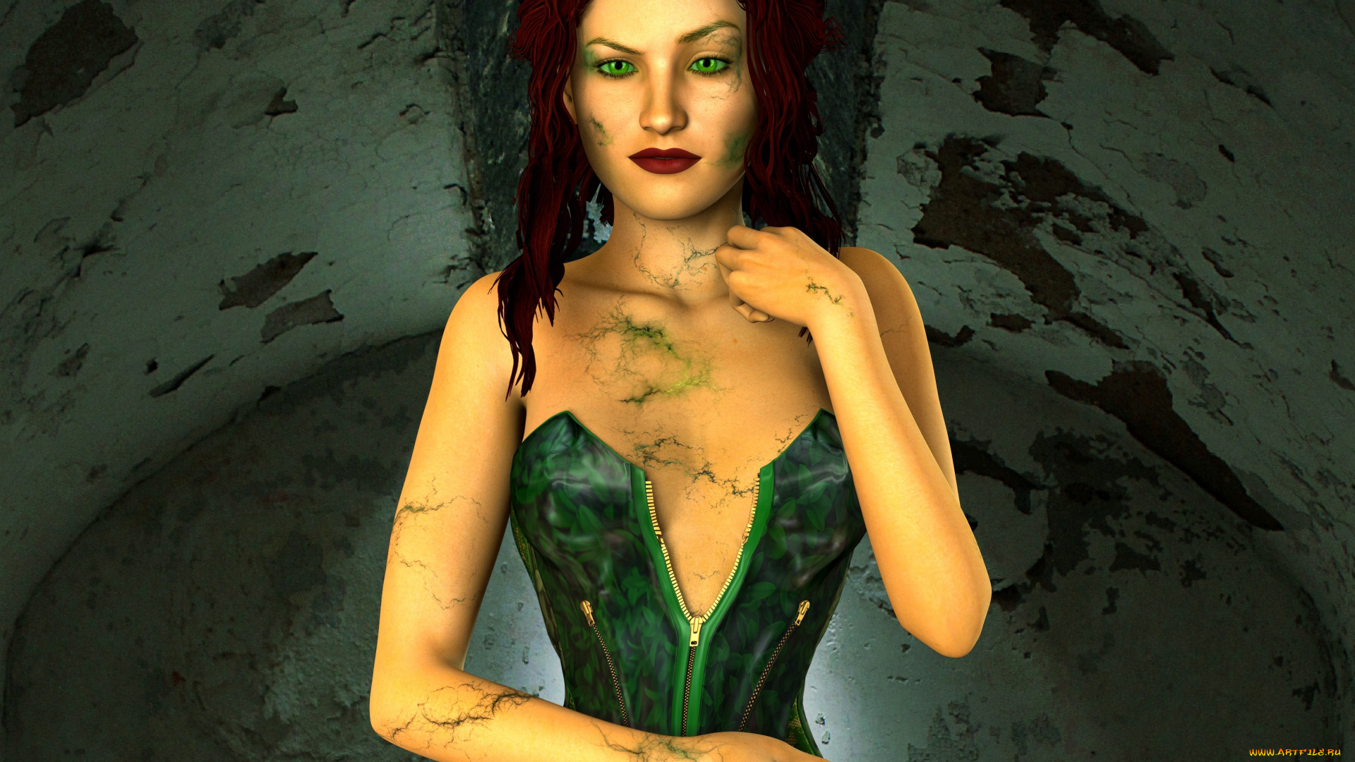 3д, графика, фантазия, , fantasy, фон, взгляд, девушка