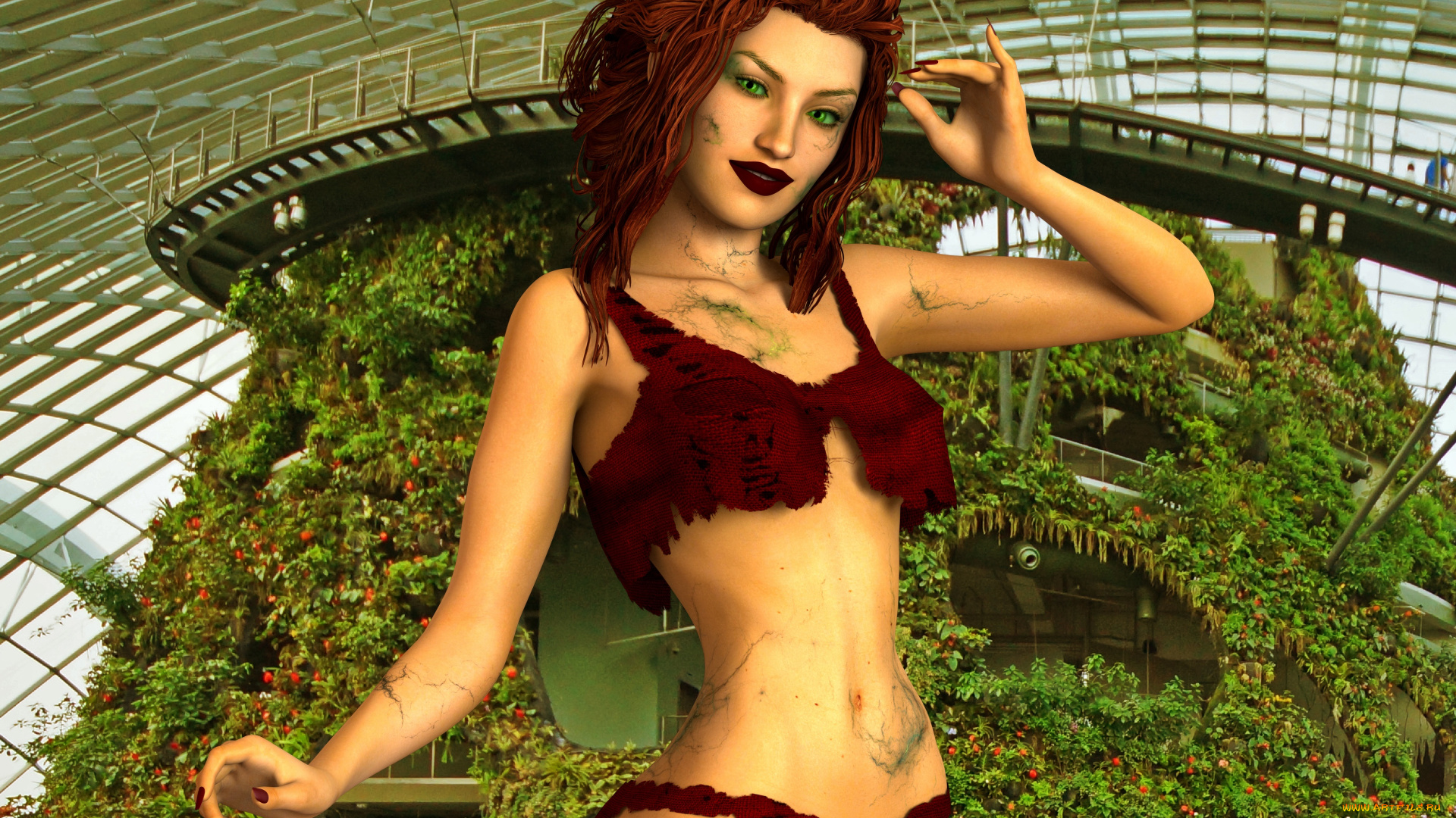 3д, графика, фантазия, , fantasy, фон, взгляд, девушка