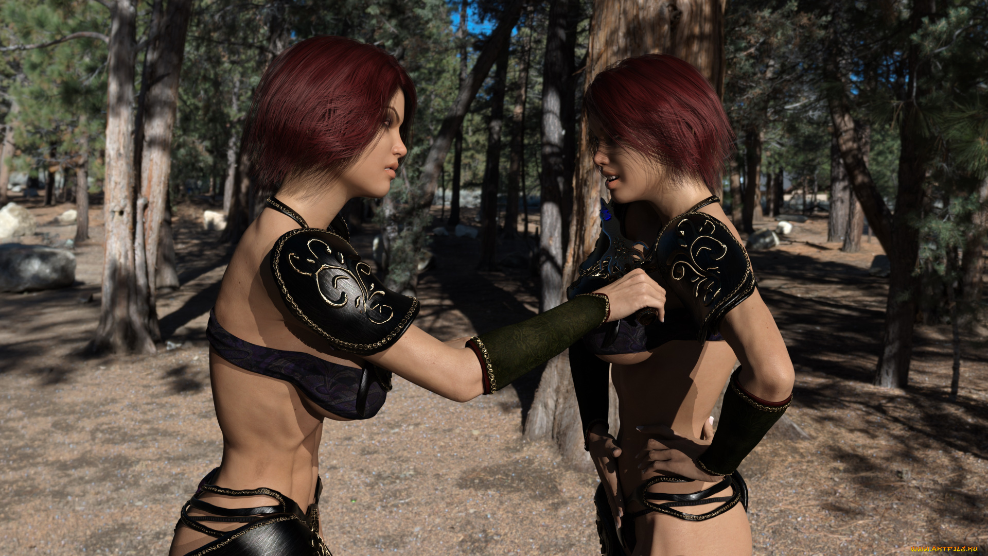 3д, графика, фантазия, , fantasy, взгляд, фон, девушки