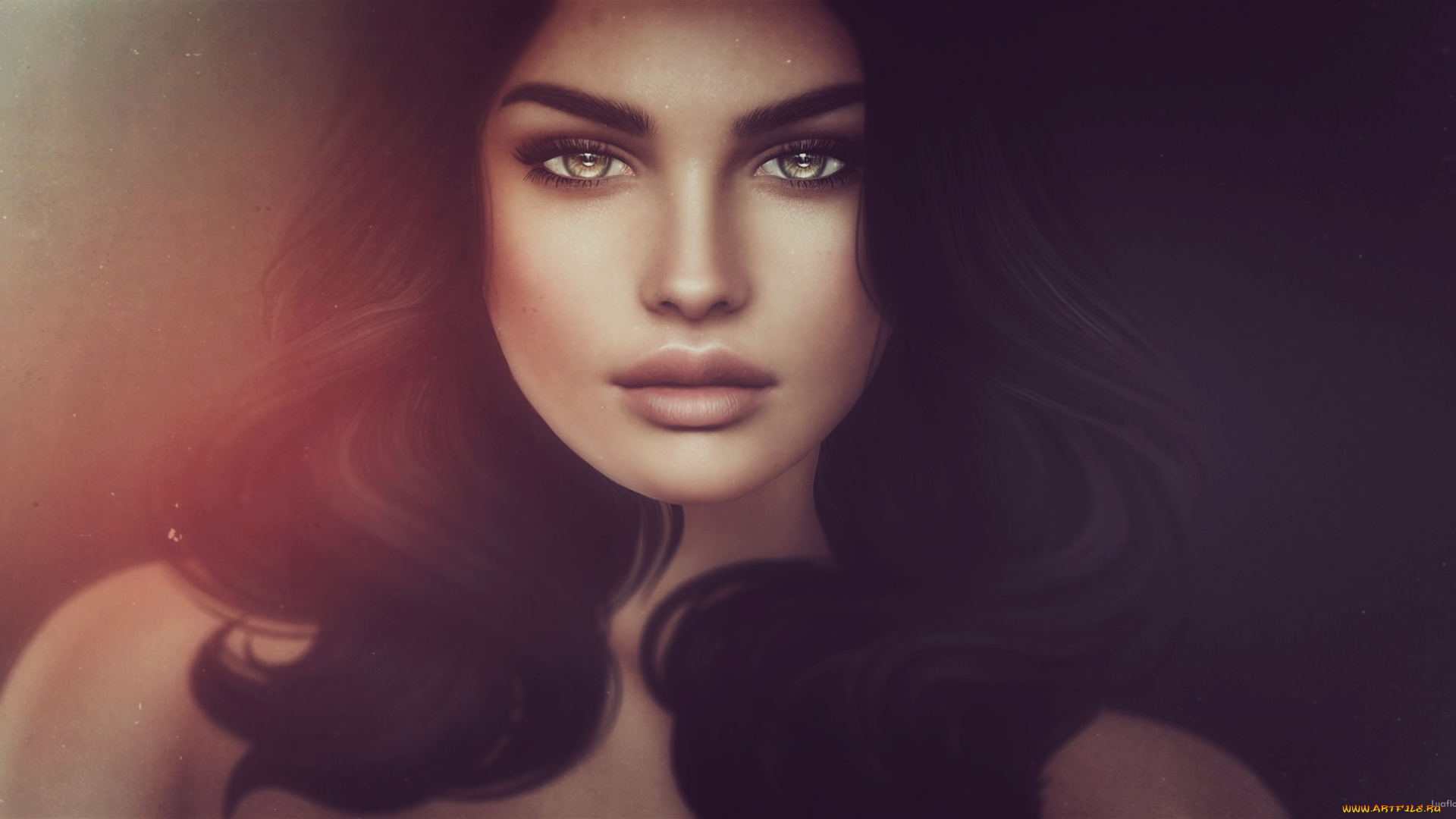 3д, графика, портрет, , portraits, волосы, брюнетка, девушка, красавица
