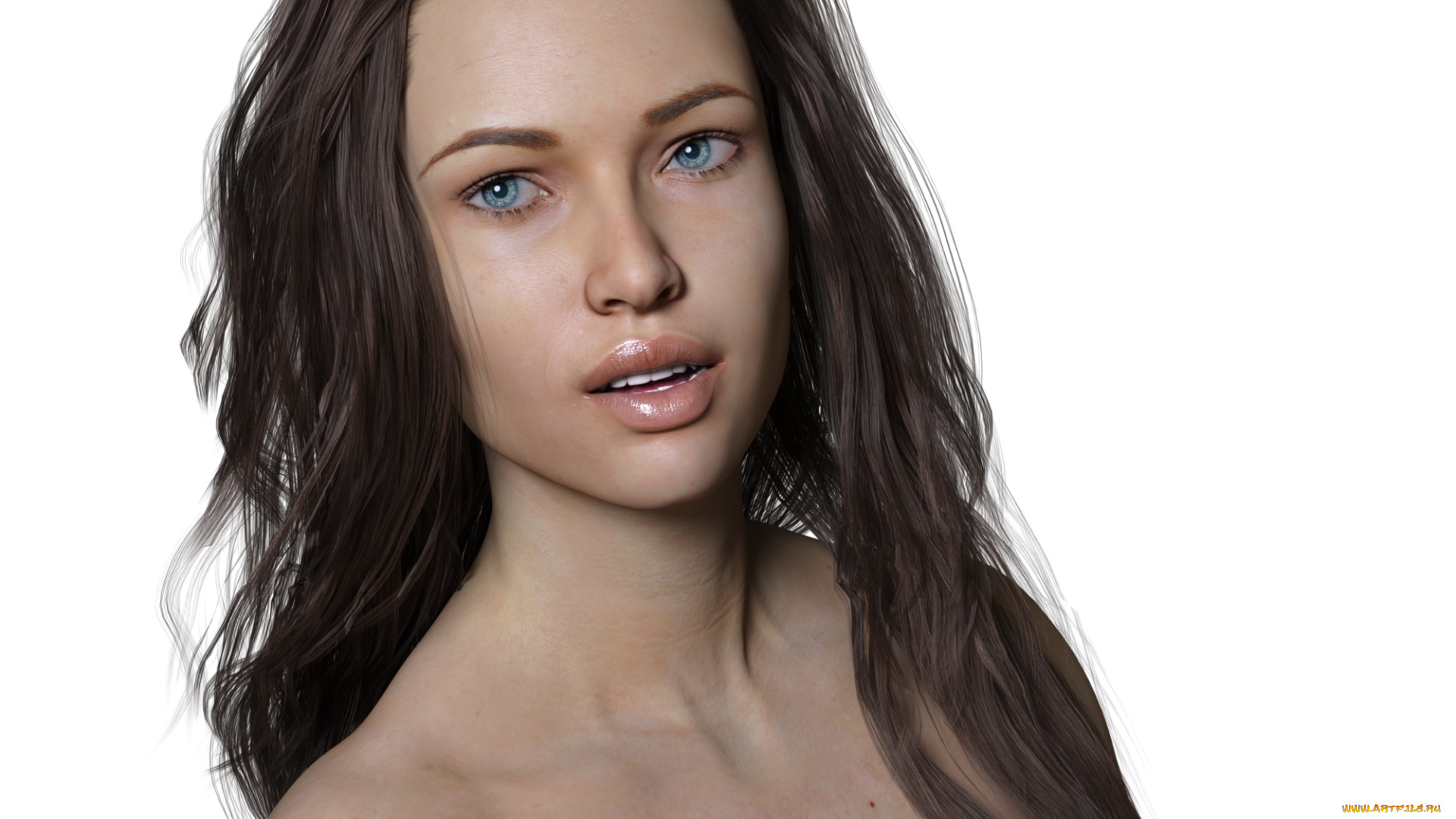 3д, графика, портрет, , portraits, взгляд, девушка, фон