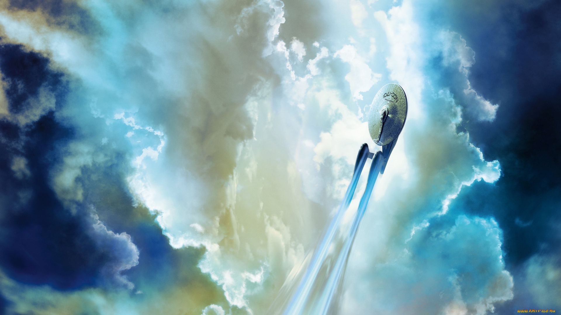кино, фильмы, star, trek, beyond, космический, корабль, фантастика, облака, star, trek, небо, starship, ncc, 1701, полет, spacecraft, звездный, путь, enterprise