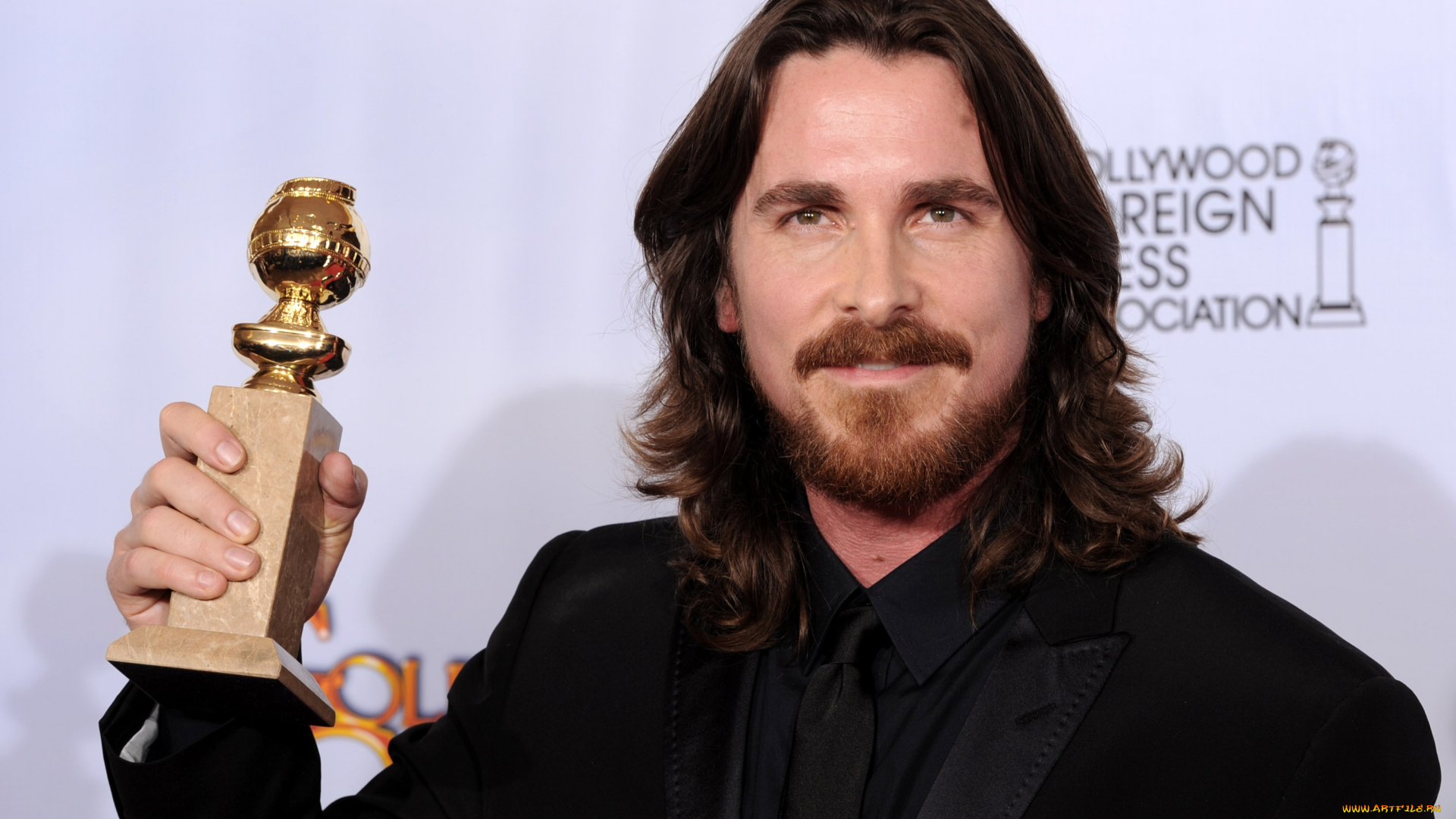 мужчины, christian, bale, бородка, усы, награда