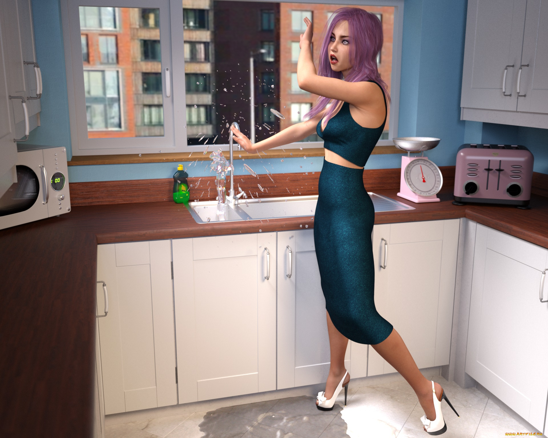 3д, графика, люди, , people, взгляд, девушка, фон