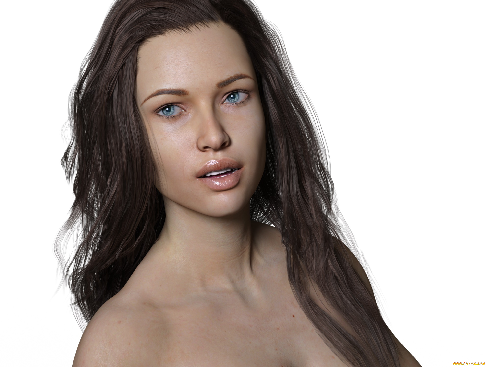 3д, графика, портрет, , portraits, взгляд, девушка, фон