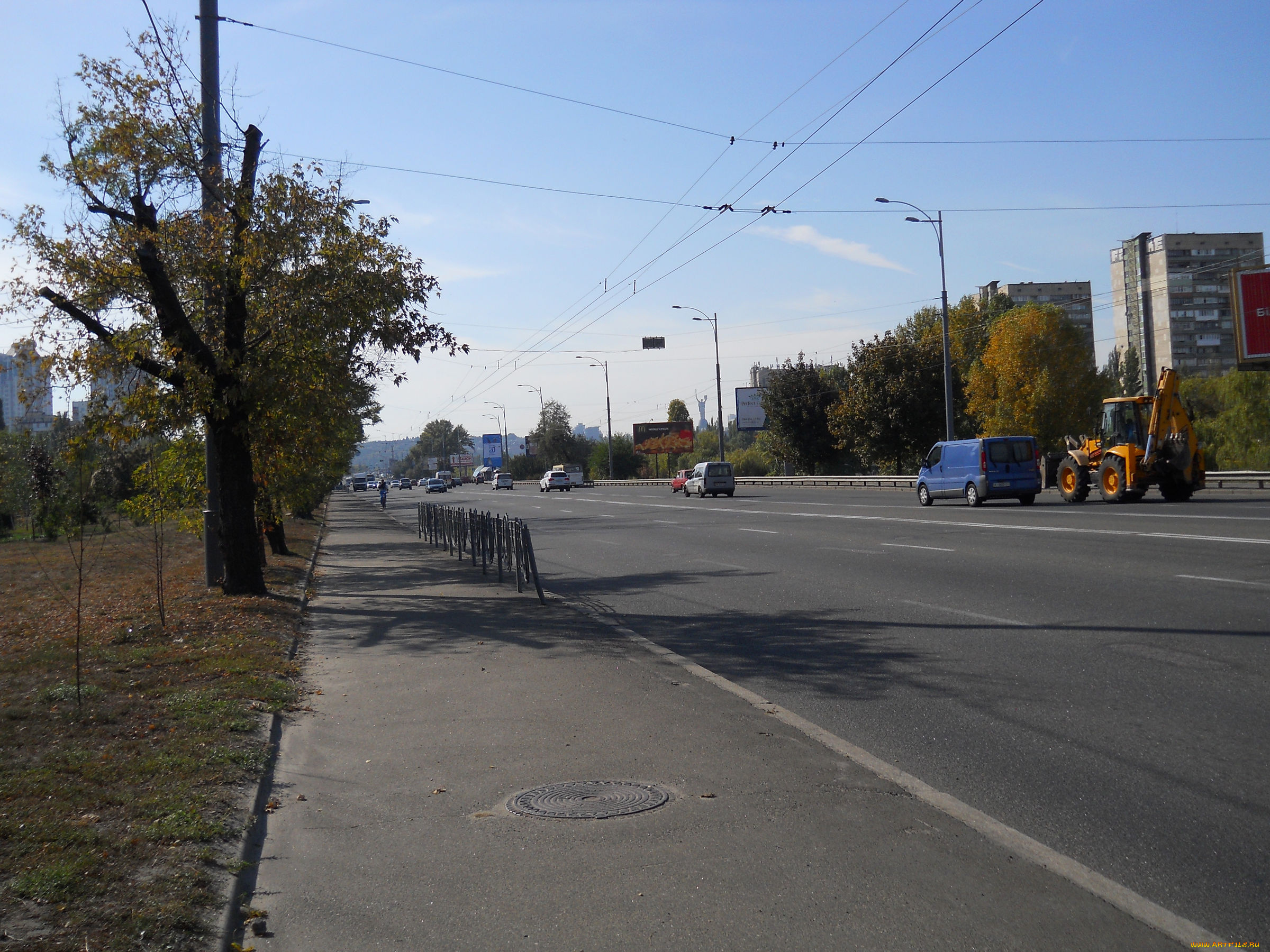 проспект, воссоединения, в, киеве, города, киев, , украина, проспект, воссоединения, дорога, осень, киев