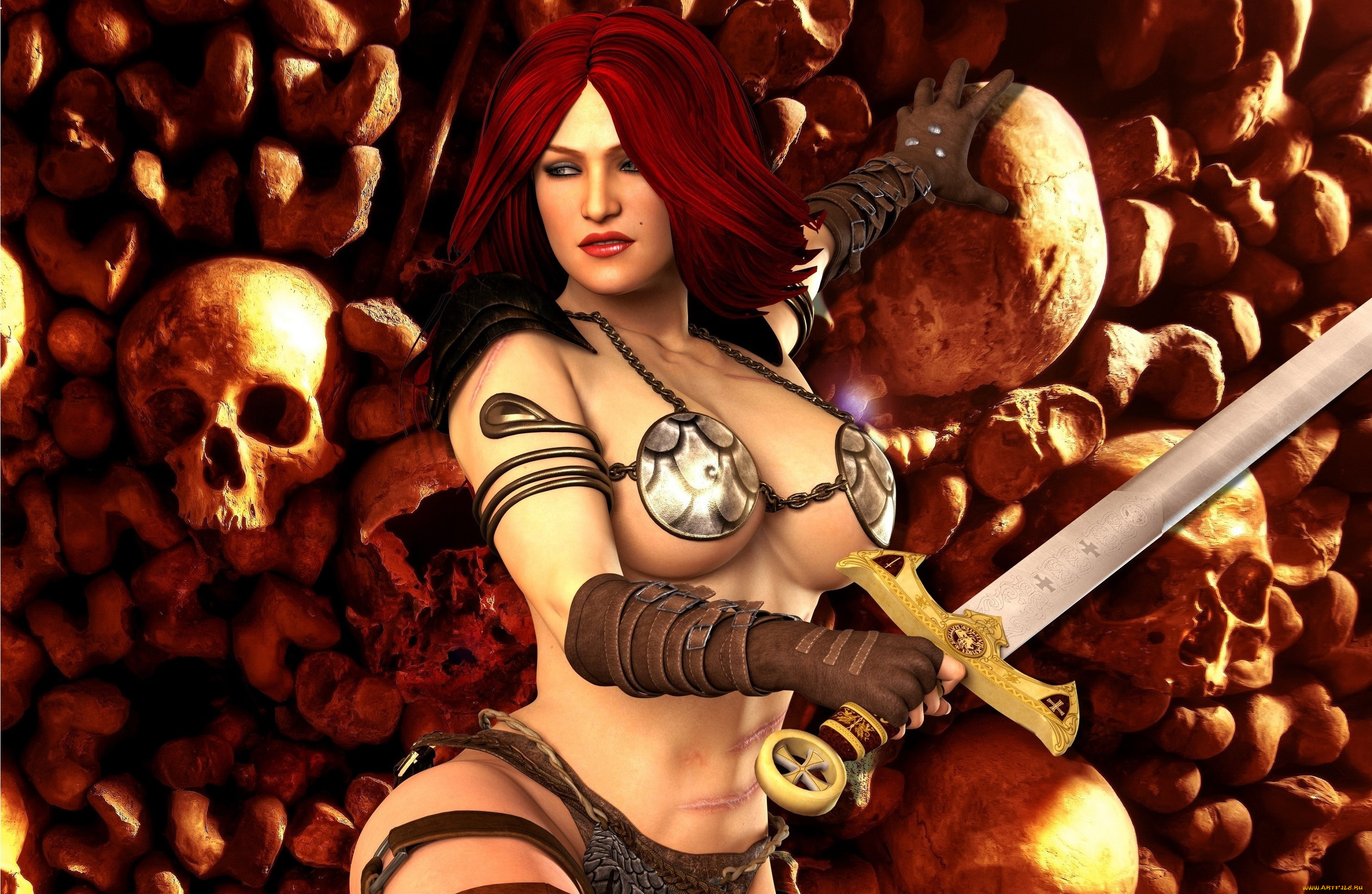 3д, графика, амазонки, , amazon, девушка, фон, взгляд