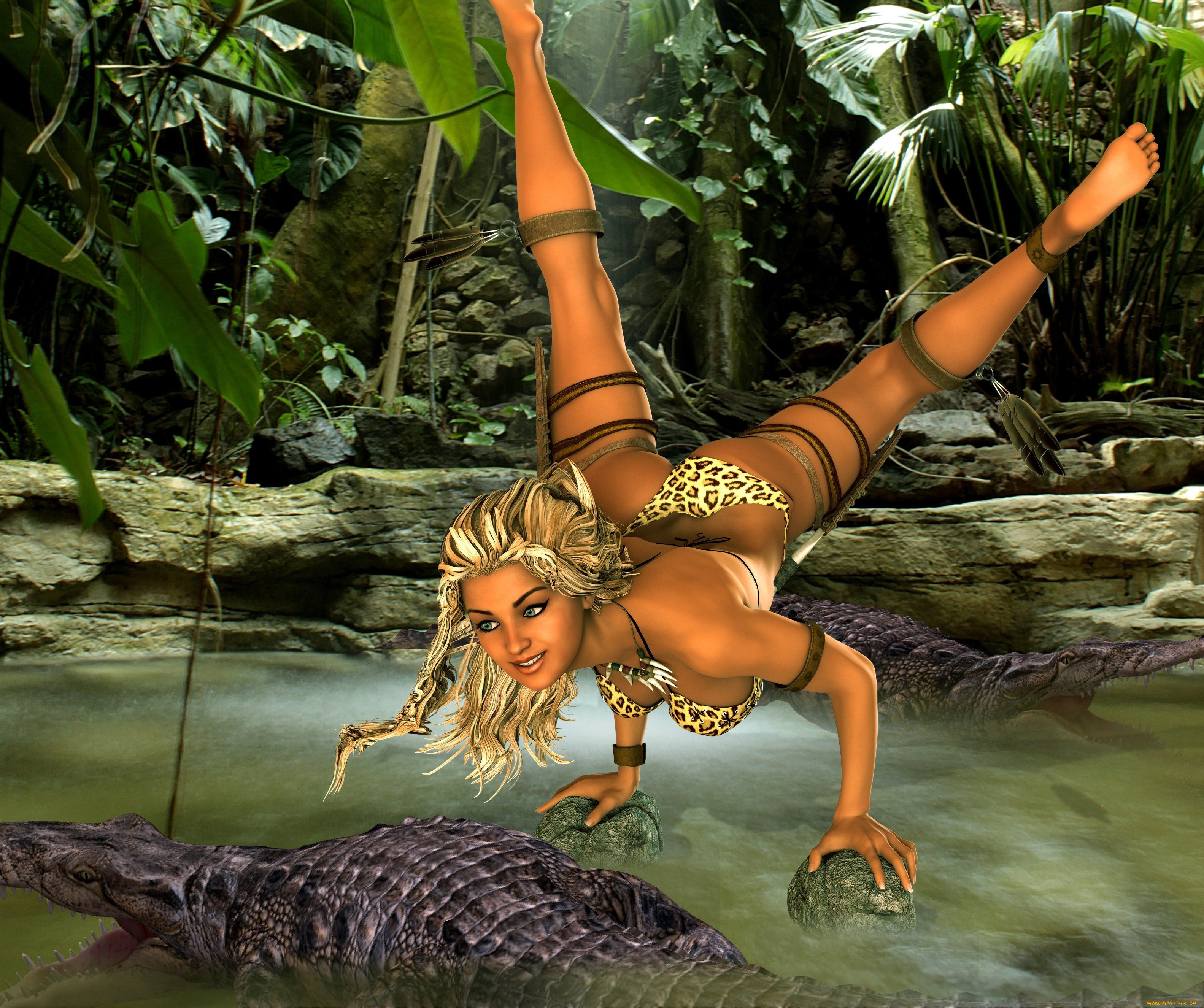 3д, графика, фантазия, , fantasy, грудь, фон, взгляд, девушка, лесная