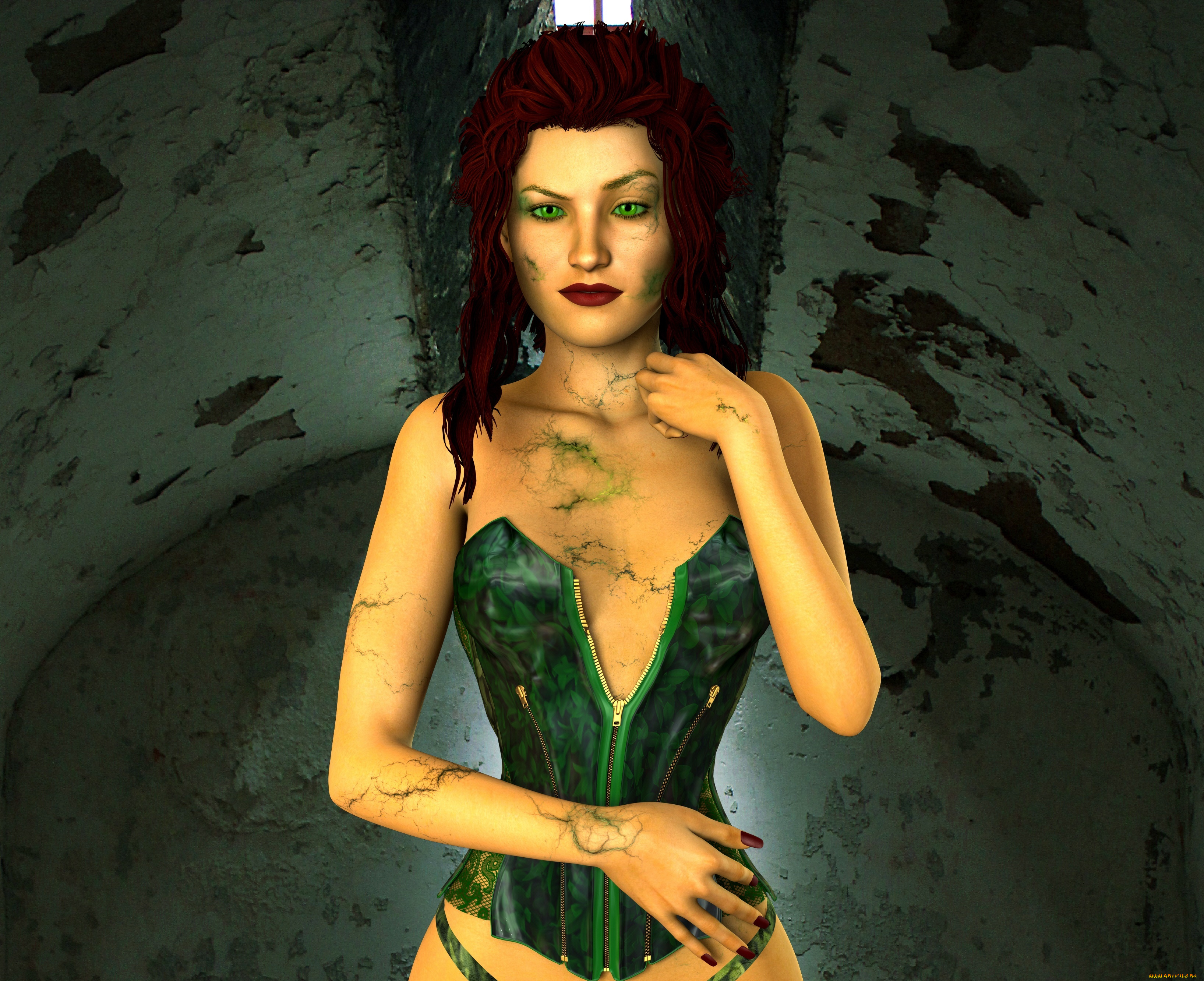 3д, графика, фантазия, , fantasy, фон, взгляд, девушка