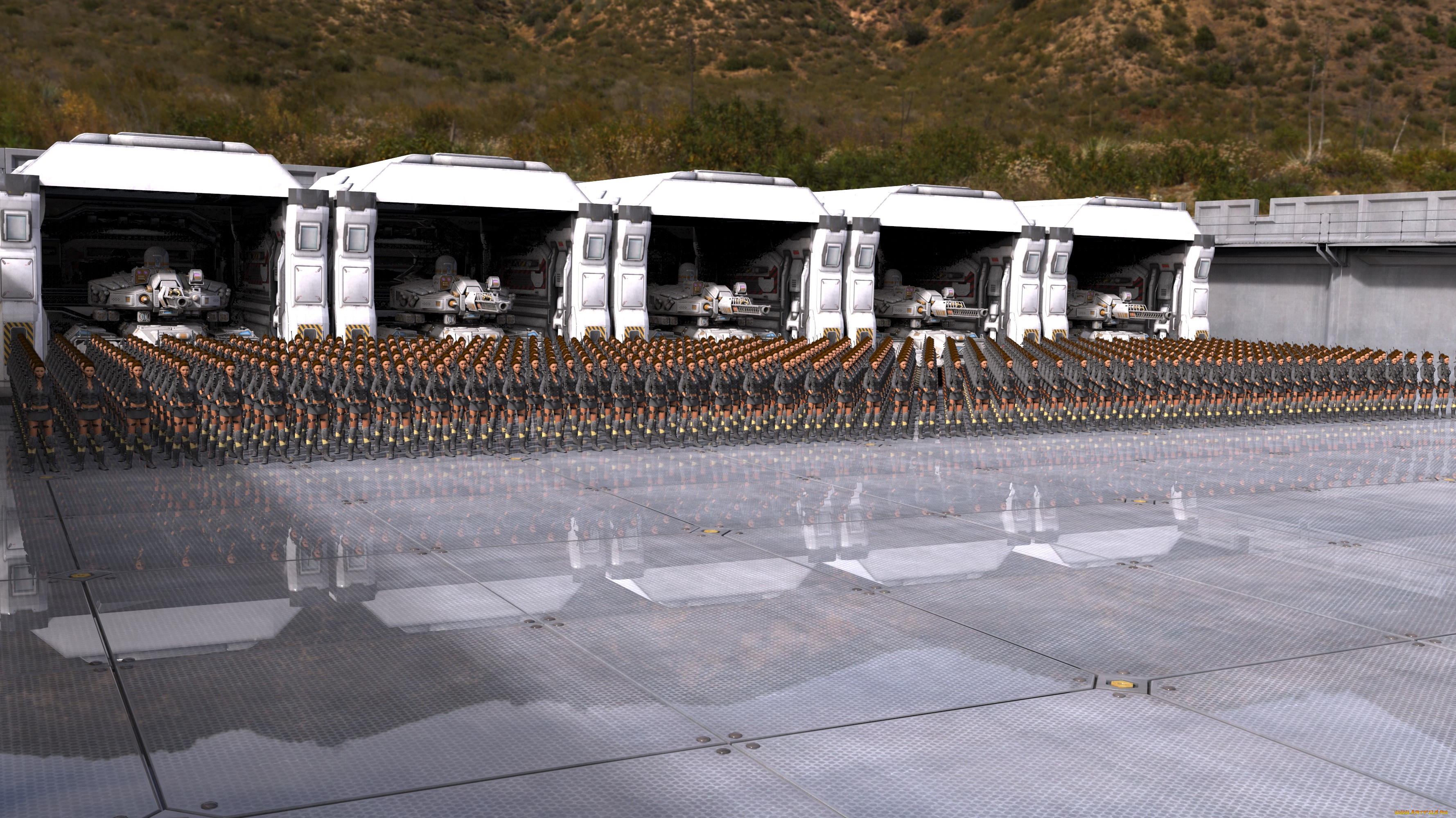 3д, графика, армия, , military, оружие, фон, взгляд, девушки