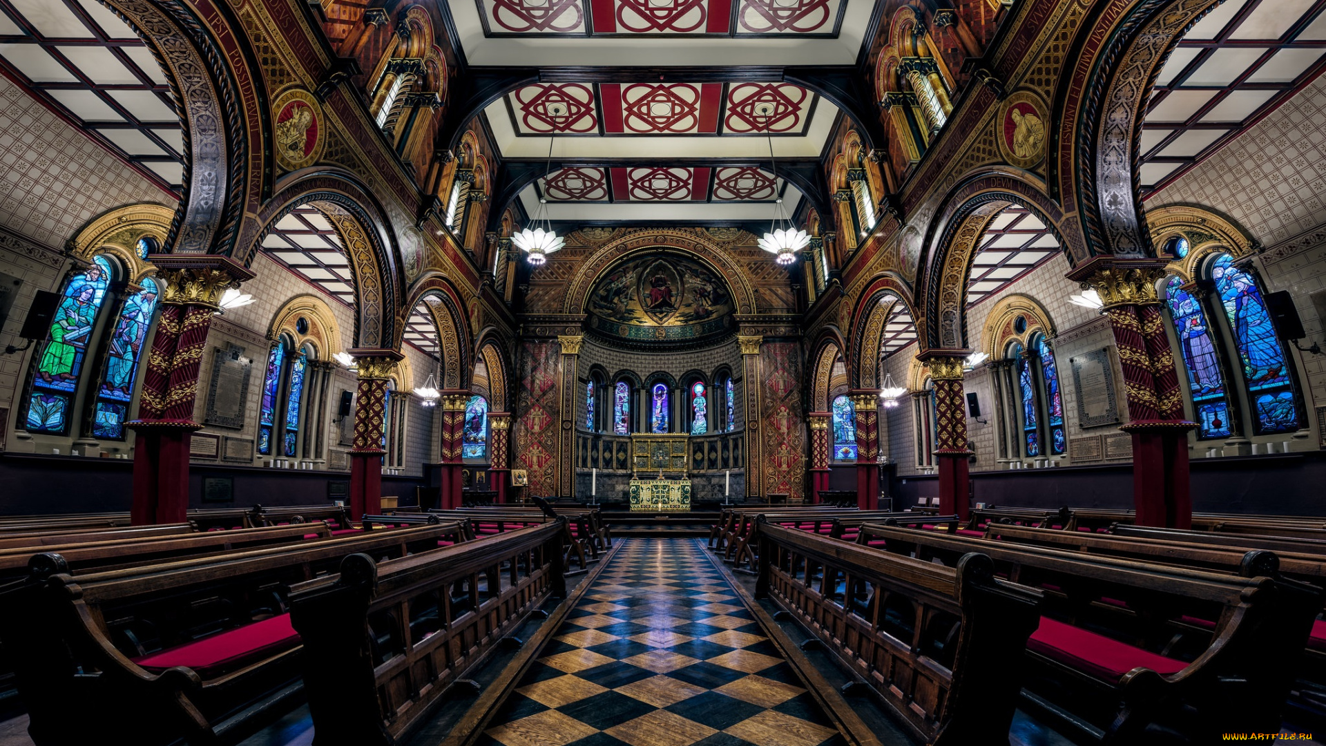 интерьер, убранство, , роспись, храма, церковь