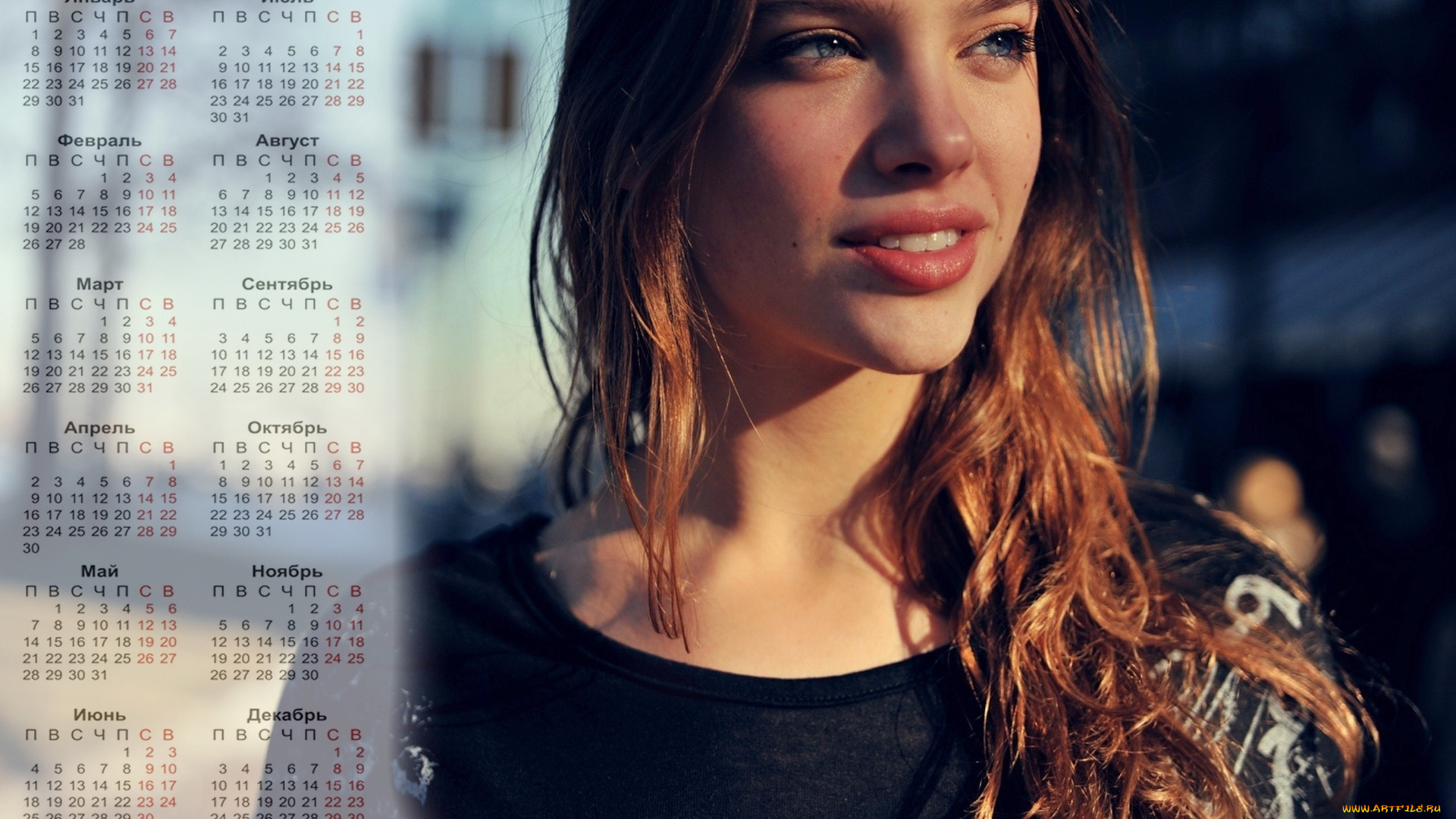 календари, девушки, взгляд