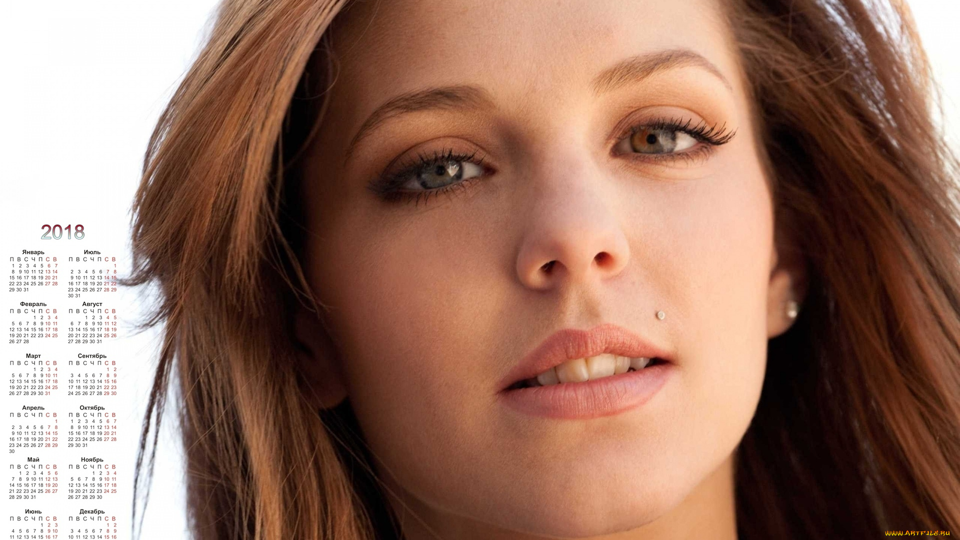 календари, девушки, взгляд, лицо