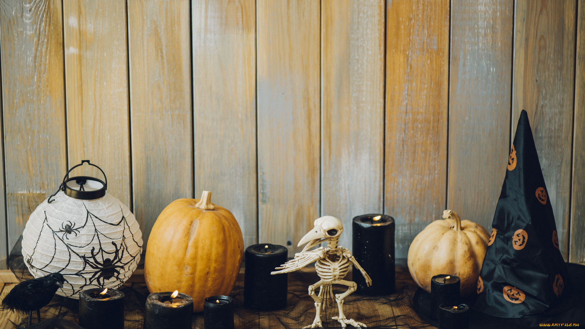 праздничные, хэллоуин, праздник, тыква, свечи, шляпа