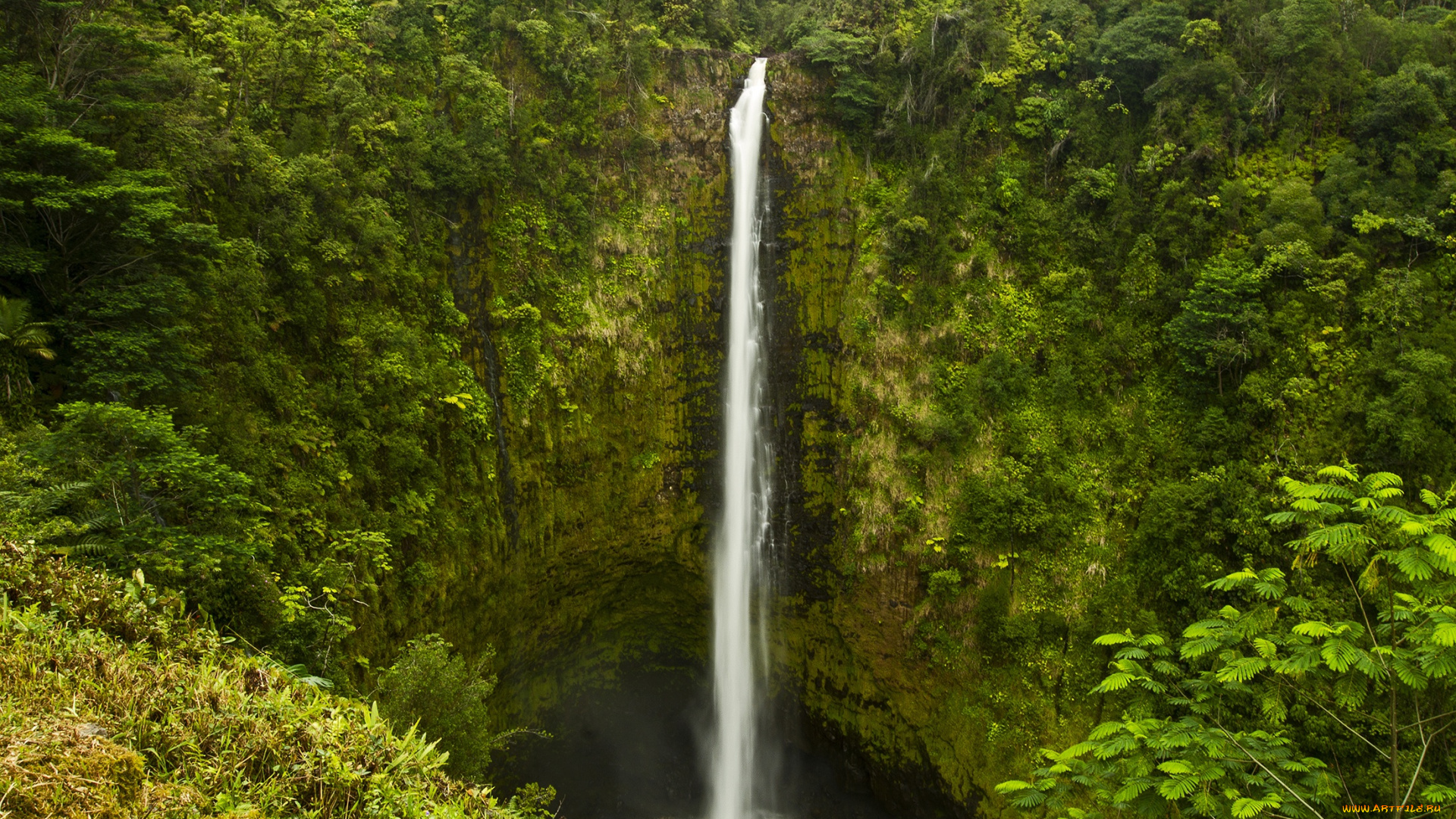 природа, водопады, поток, скала