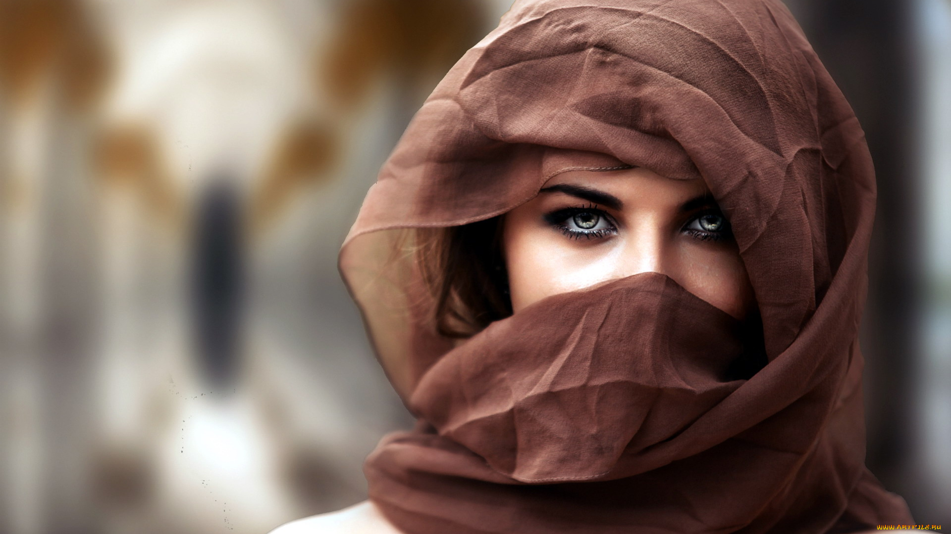 разное, глаза, макияж, шарф