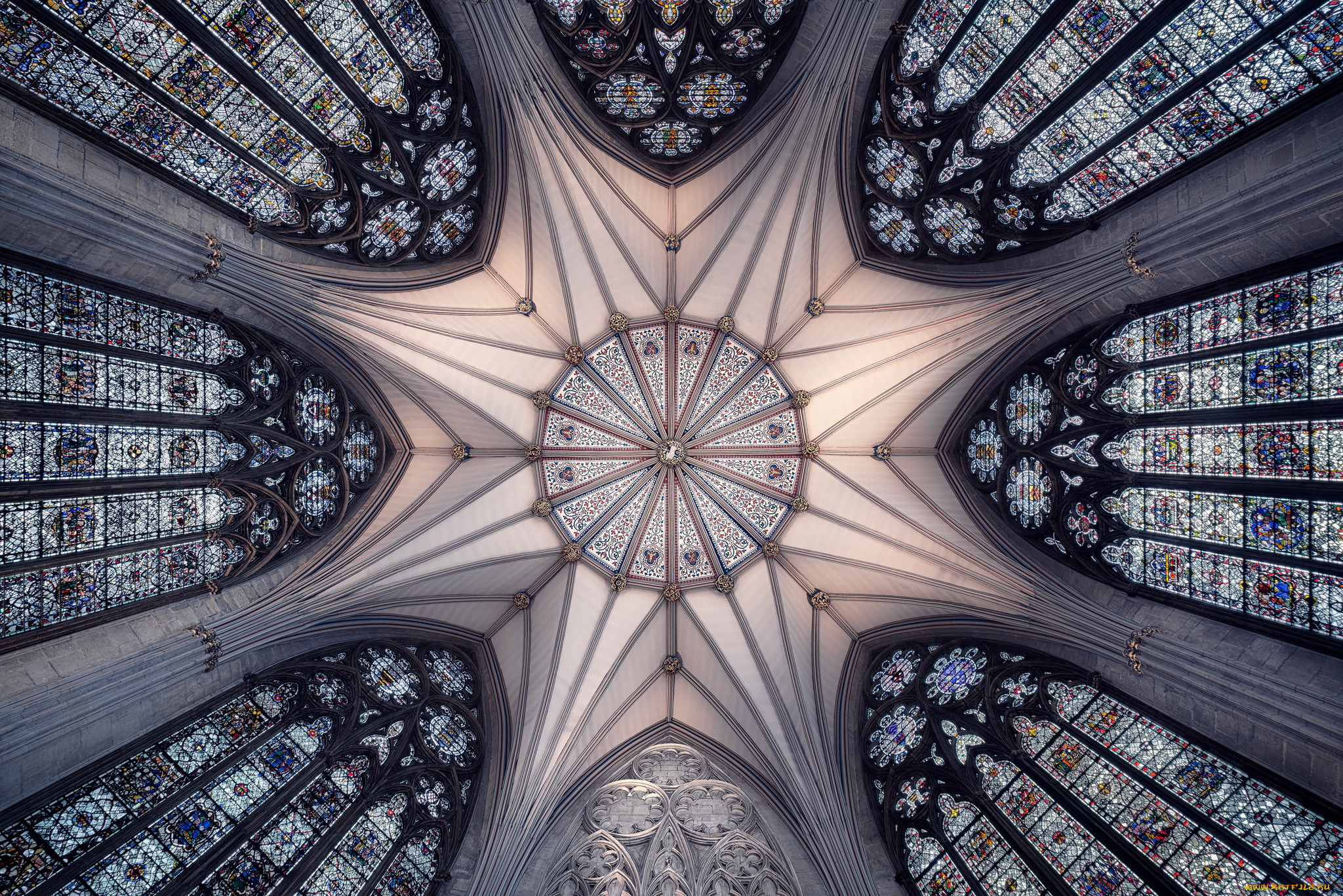 интерьер, убранство, , роспись, храма, архитектура, нью, йоркский, собор, великобритания, церковь, cимметричные, узоры, безмятежность, otto, berkeley