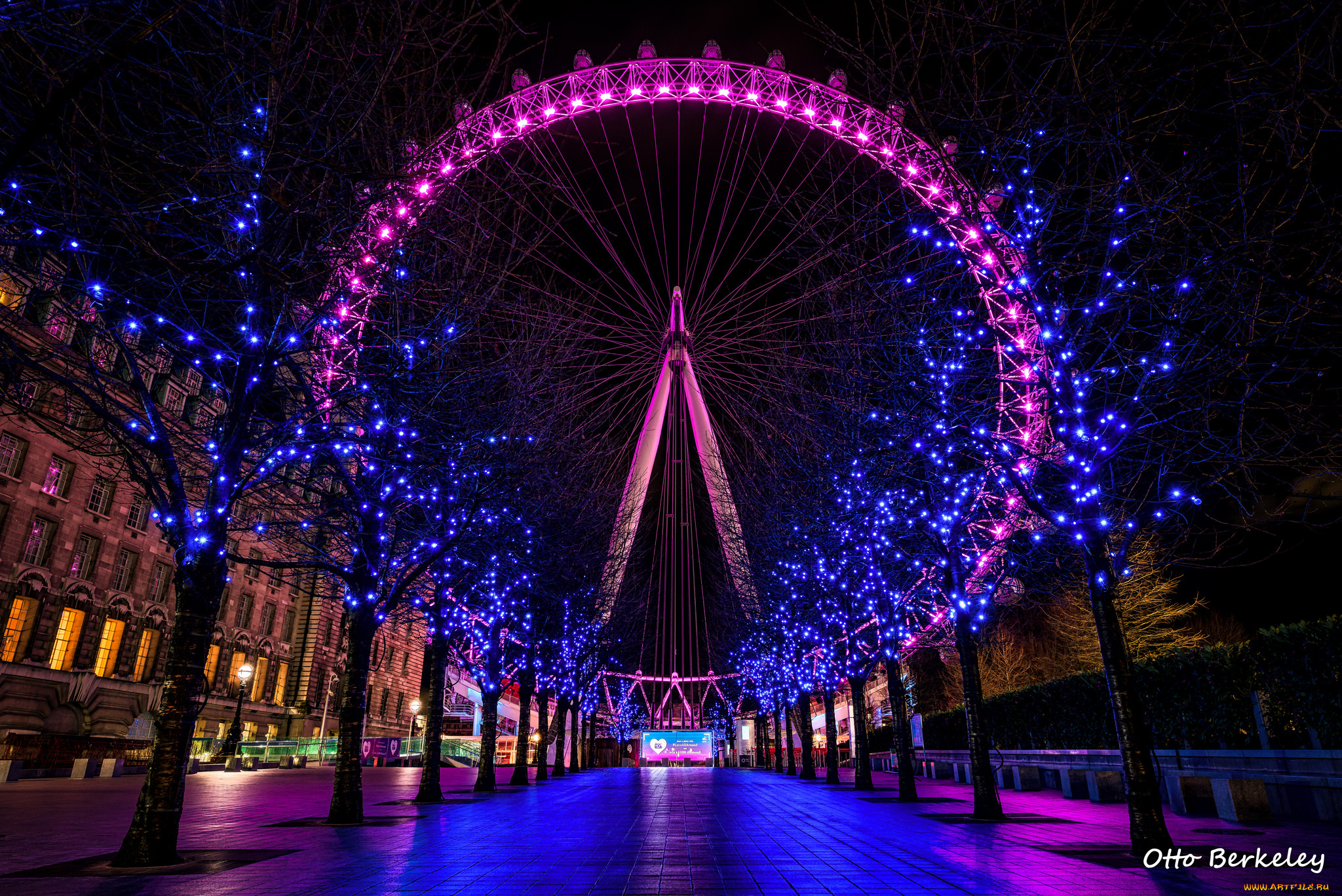 разное, иллюминация, колесо