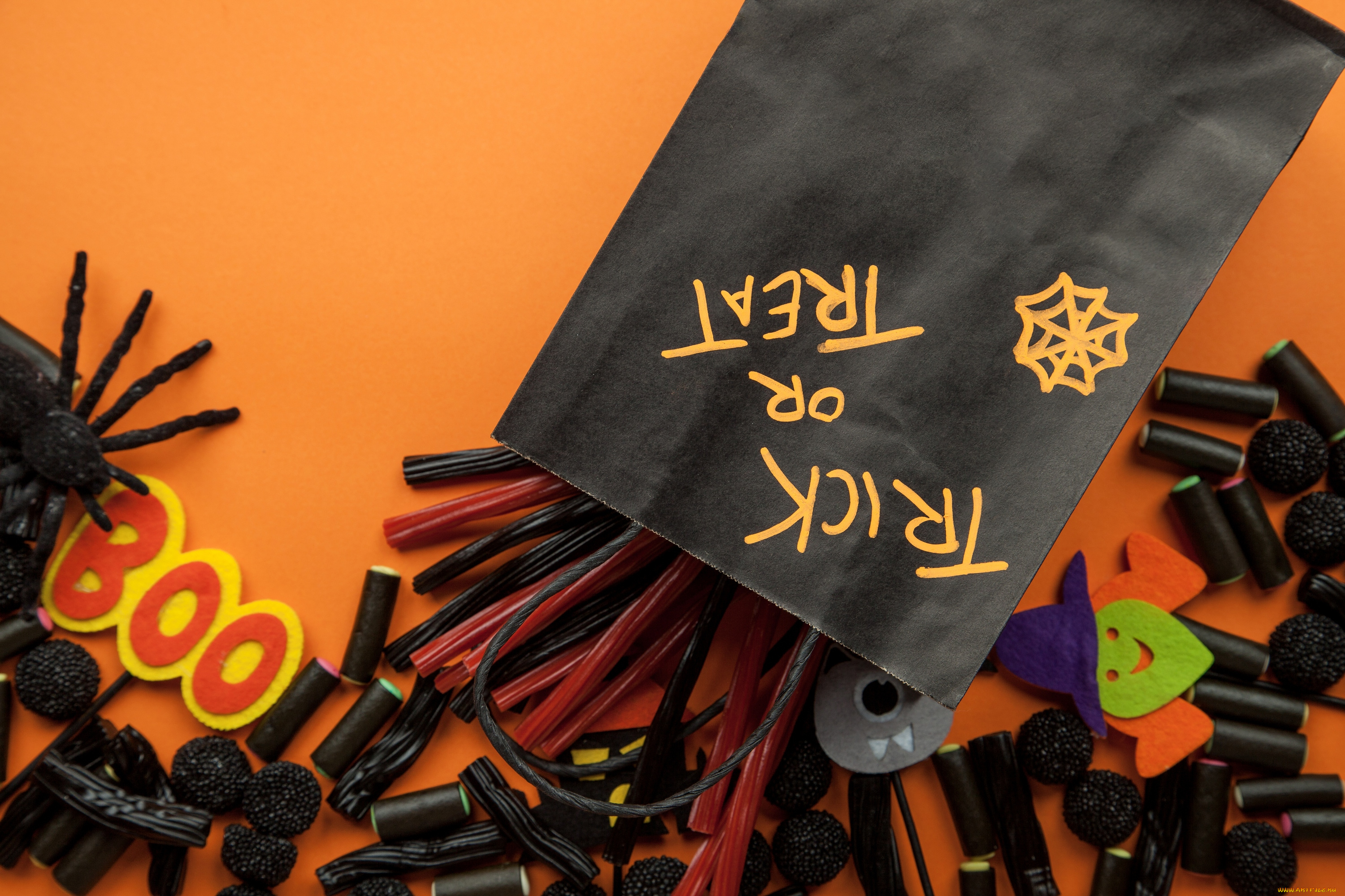 праздничные, хэллоуин, надпись, сумка, праздник, сладости