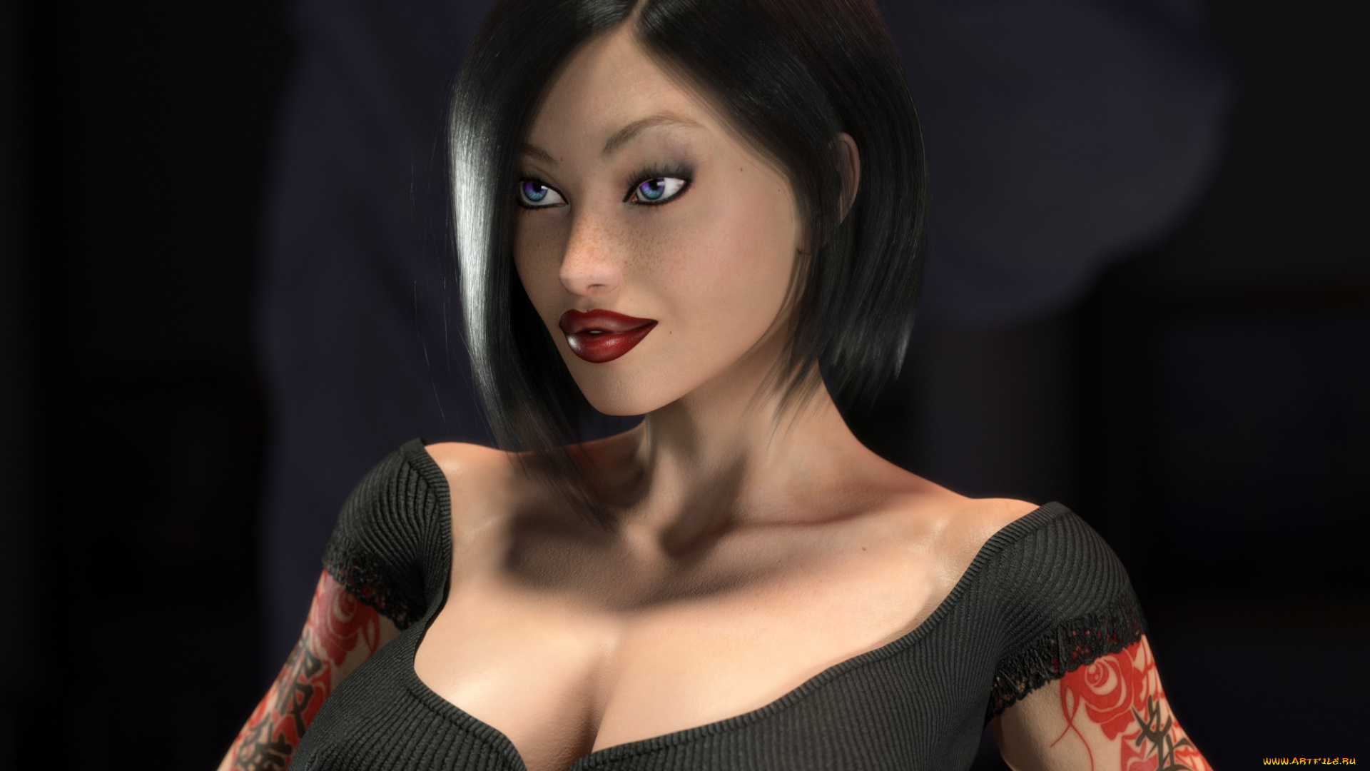 3д, графика, люди, , people, девушка, фон, взгляд