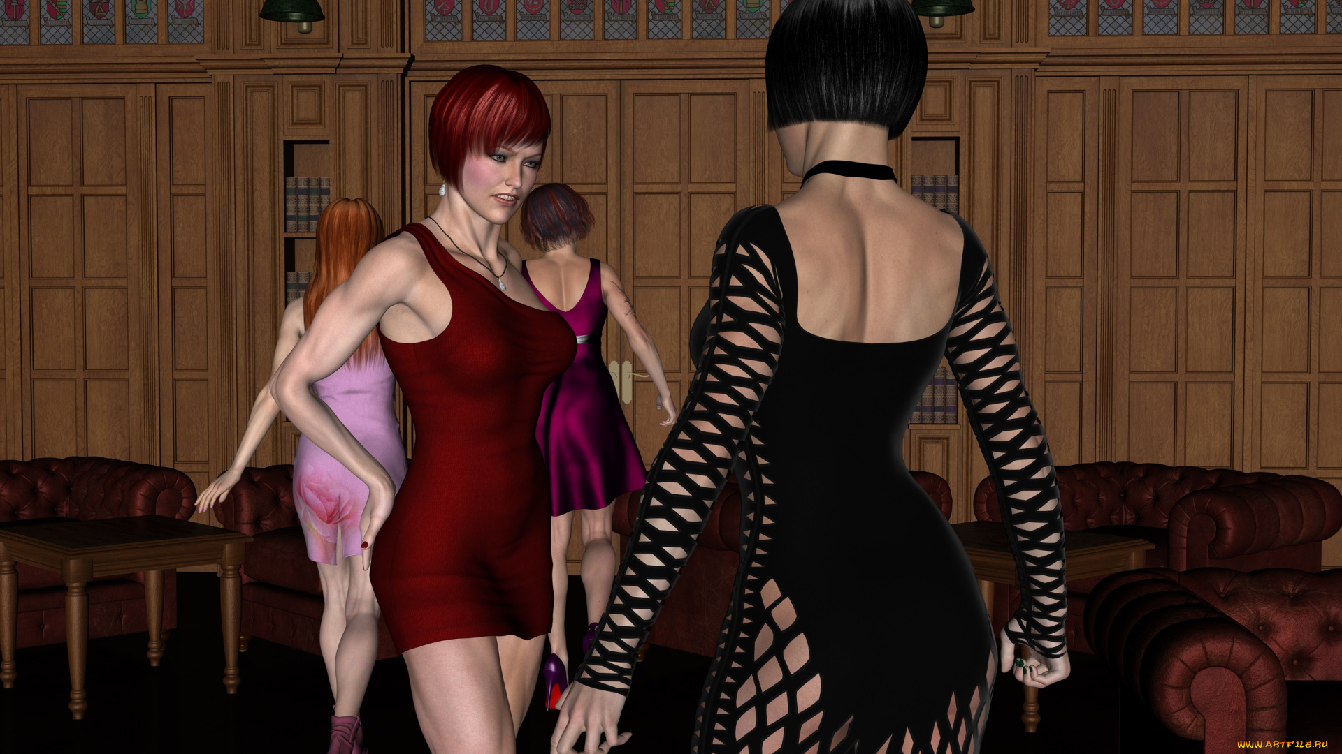 3д, графика, люди, , people, девушки, фон, взгляд