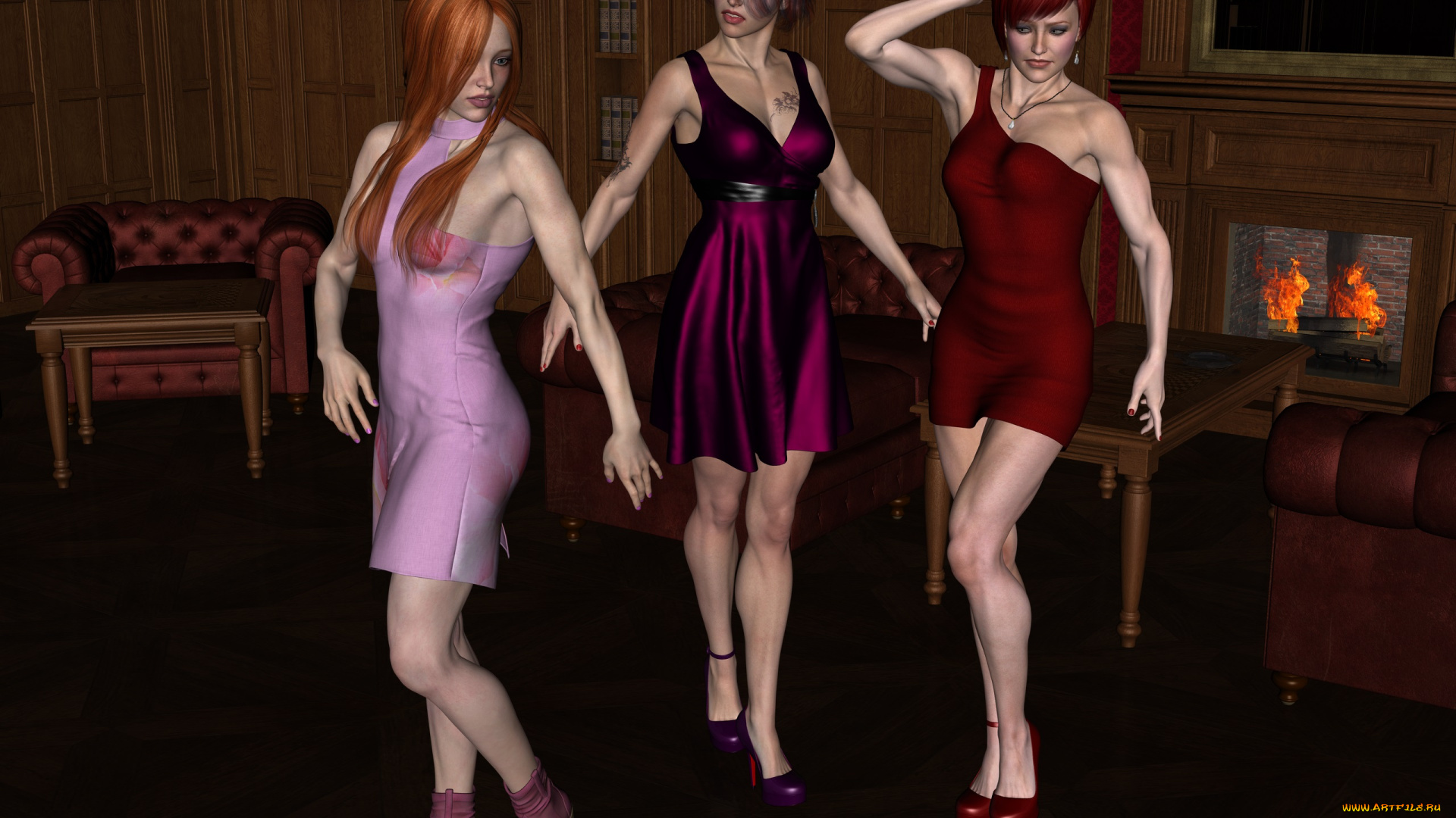 3д, графика, люди, , people, фон, взгляд, девушки