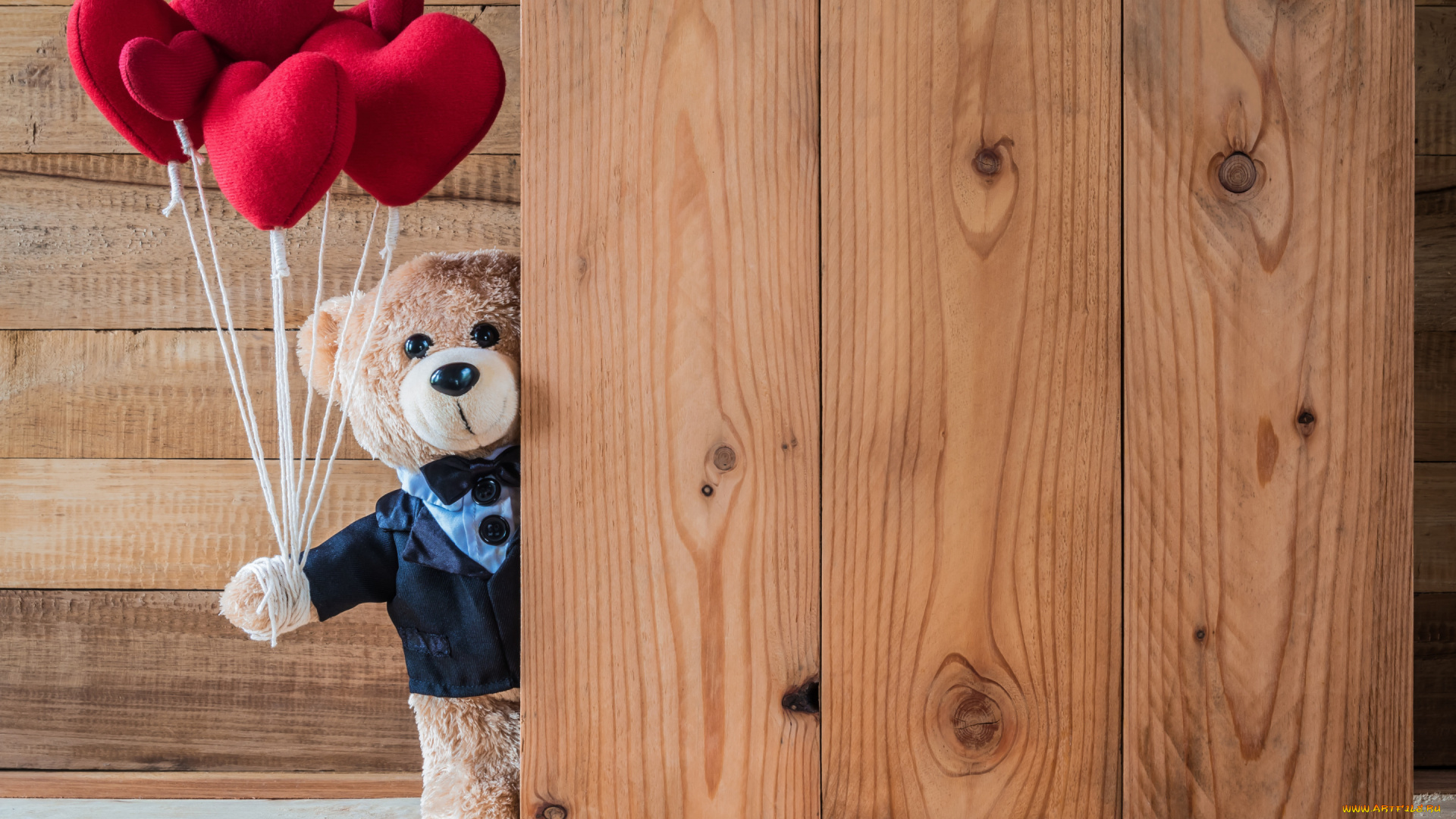 праздничные, мягкие, игрушки, cute, gift, valentine's, day, teddy, romantic, wood, медведь, сердечки, red, love, bear, heart, сердце, игрушка, любовь