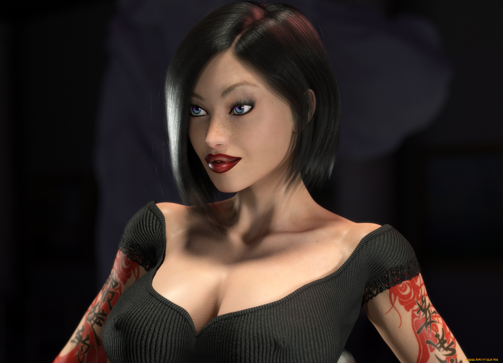 3д, графика, люди, , people, девушка, фон, взгляд