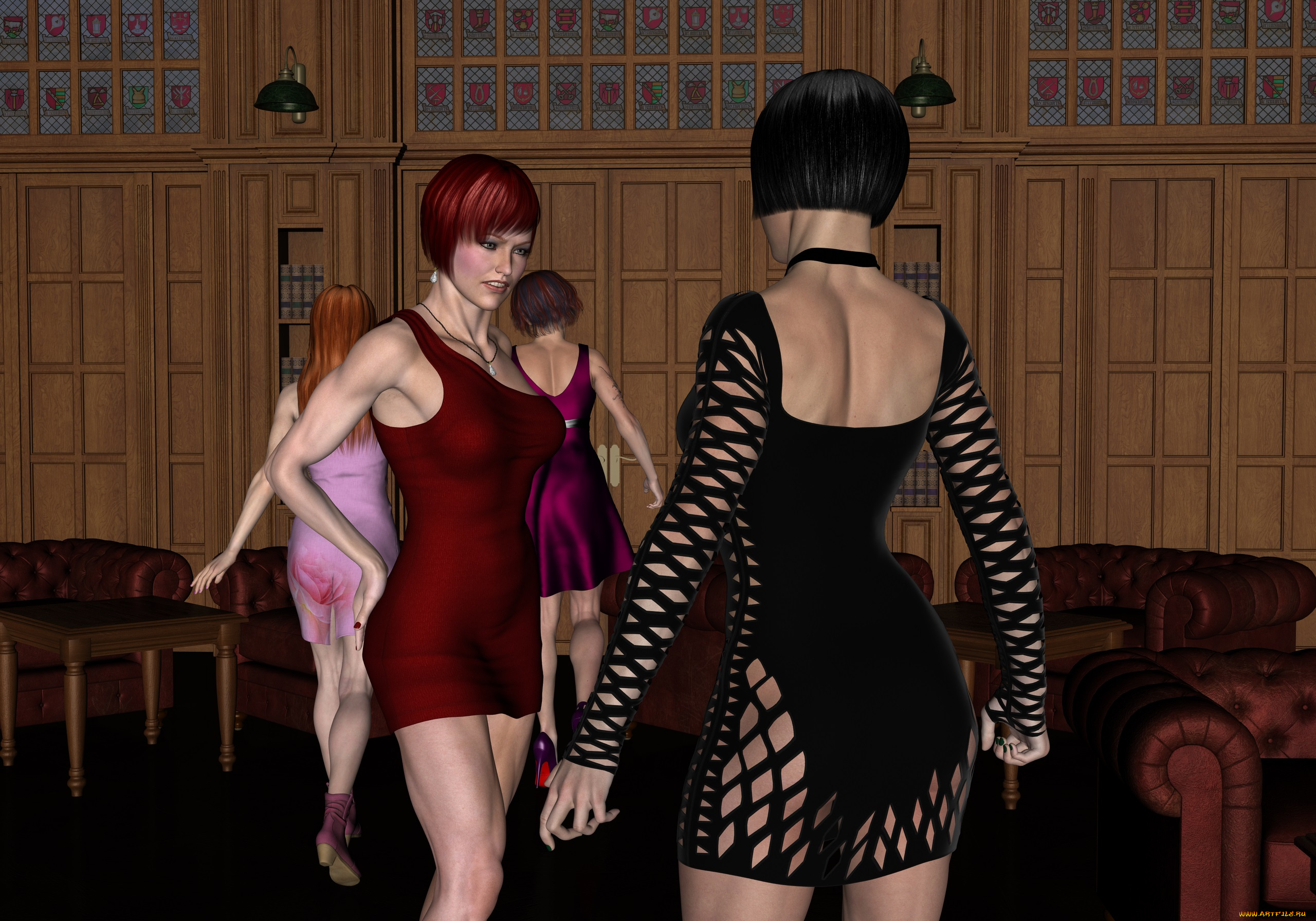 3д, графика, люди, , people, девушки, фон, взгляд