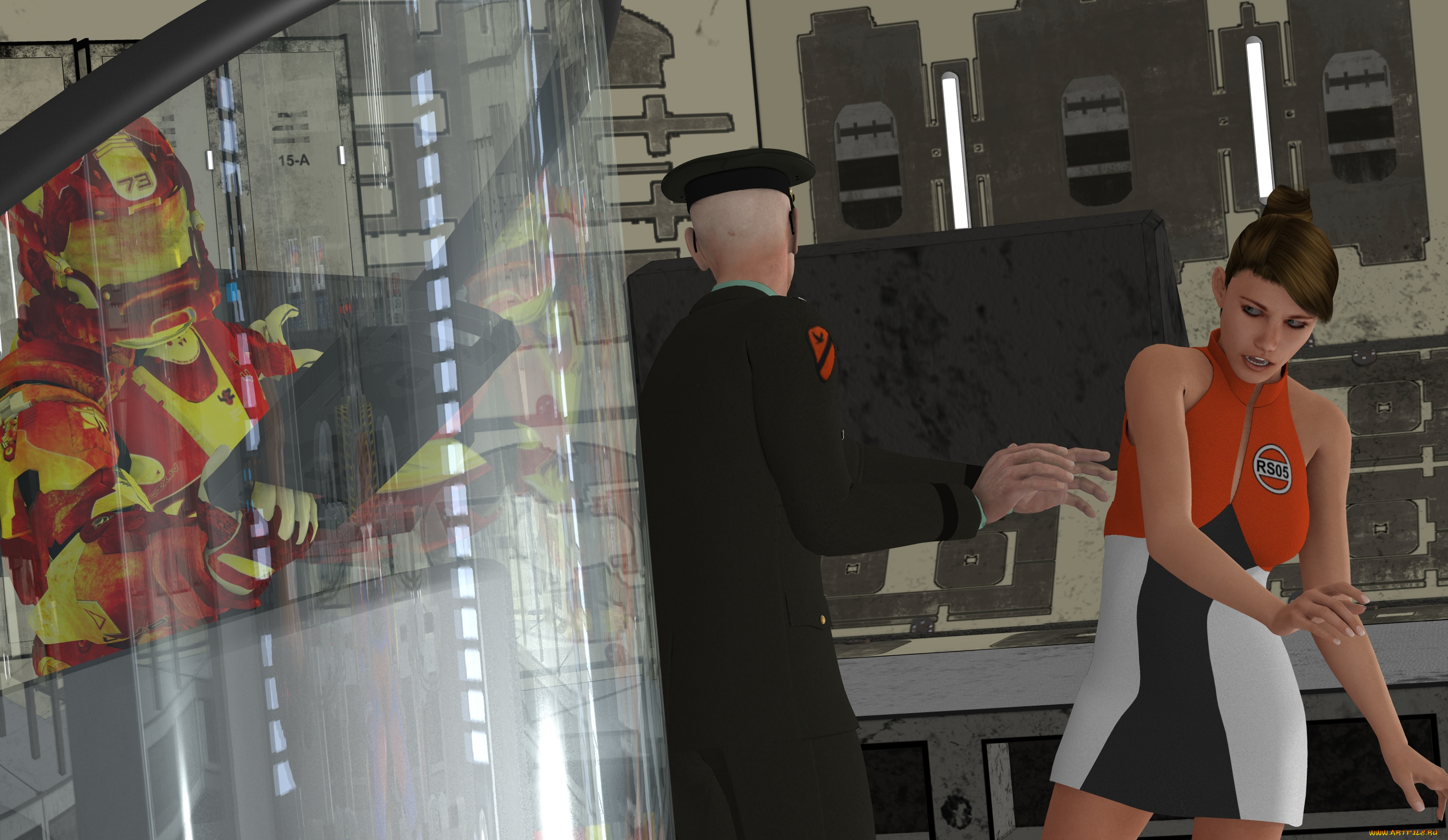 3д, графика, фантазия, , fantasy, девушка, взгляд, фон