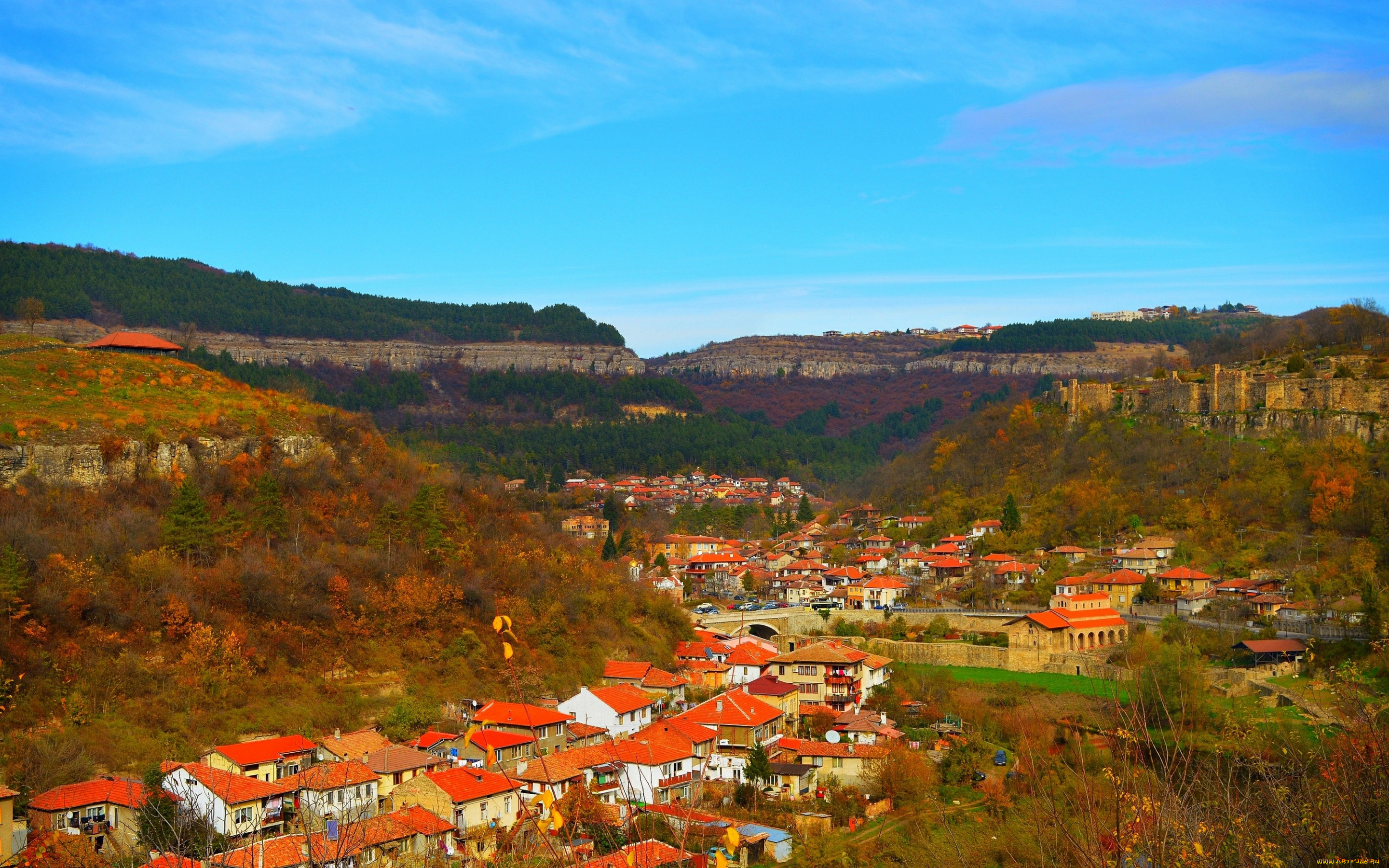 города, -, панорамы, мост, дома, panorama, болгария, bridge, nature, крыши, панорама, bulgaria