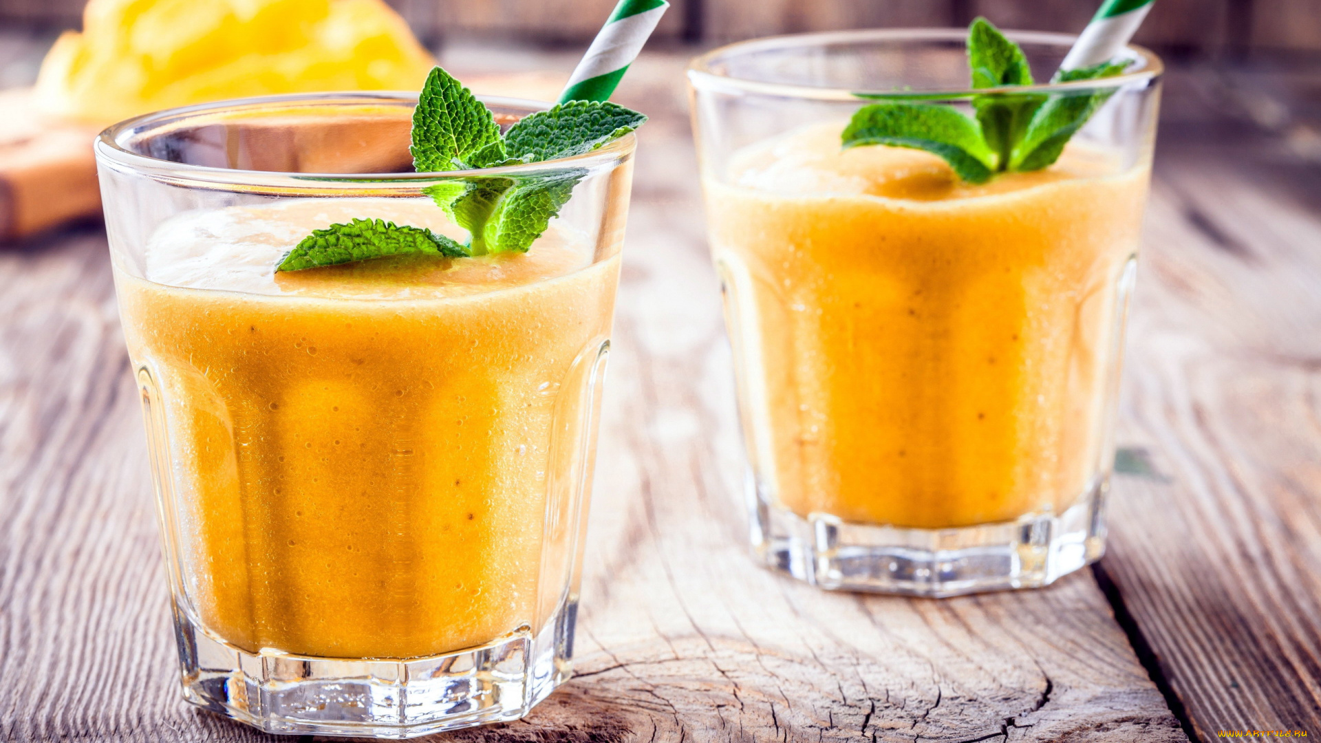 еда, напитки, манго, мята, смузи