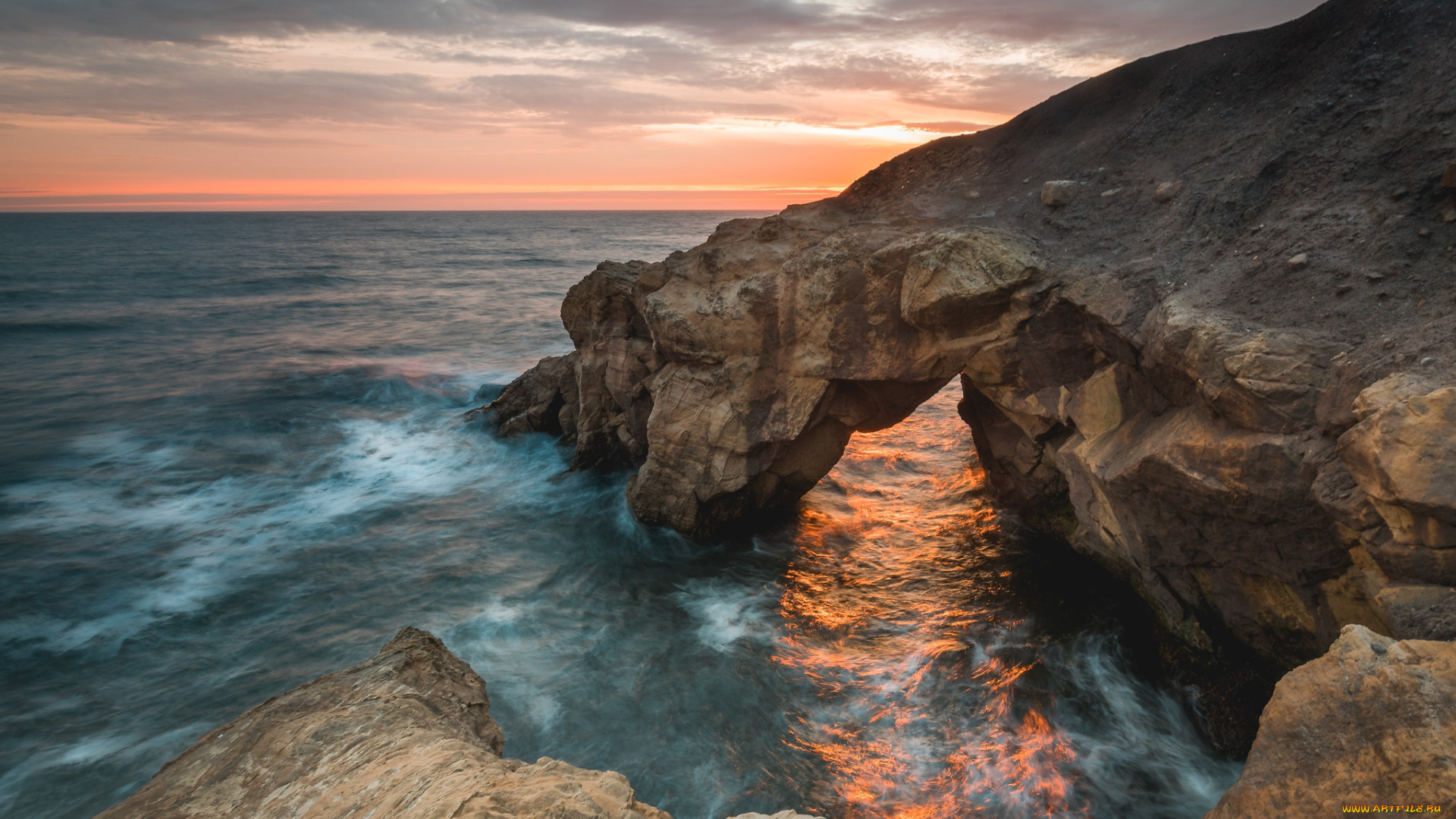 природа, побережье, простор