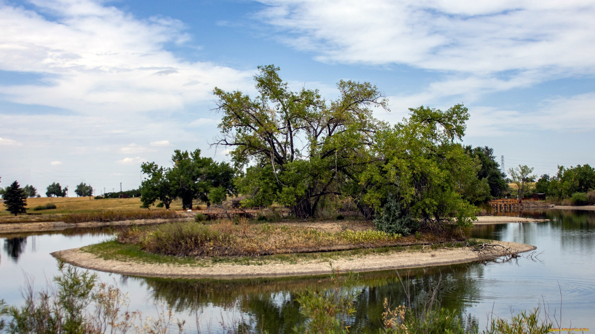 природа, реки, озера, остров, озеро