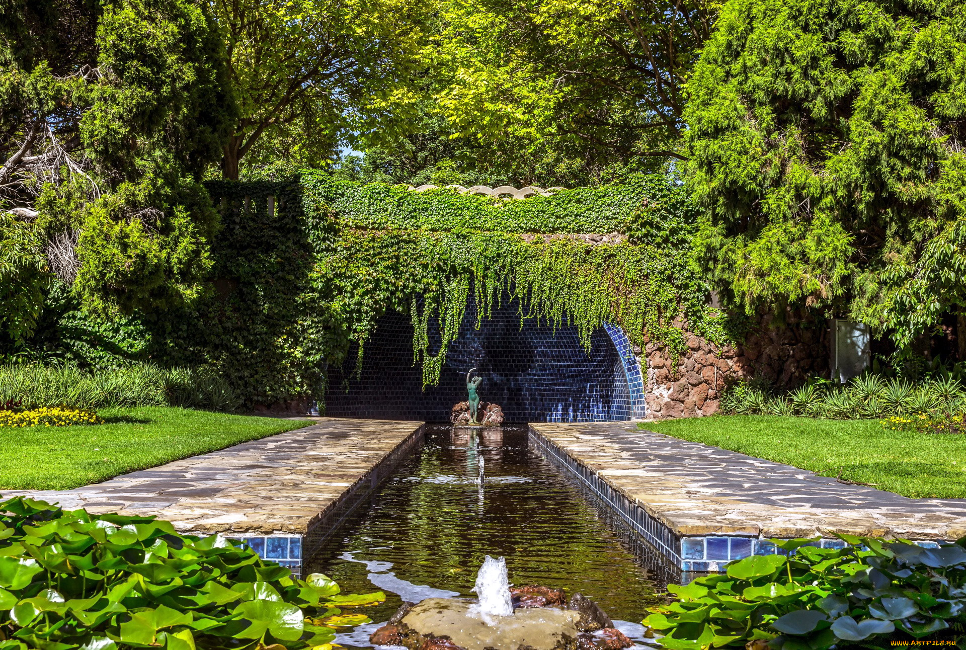 природа, парк, фонтан